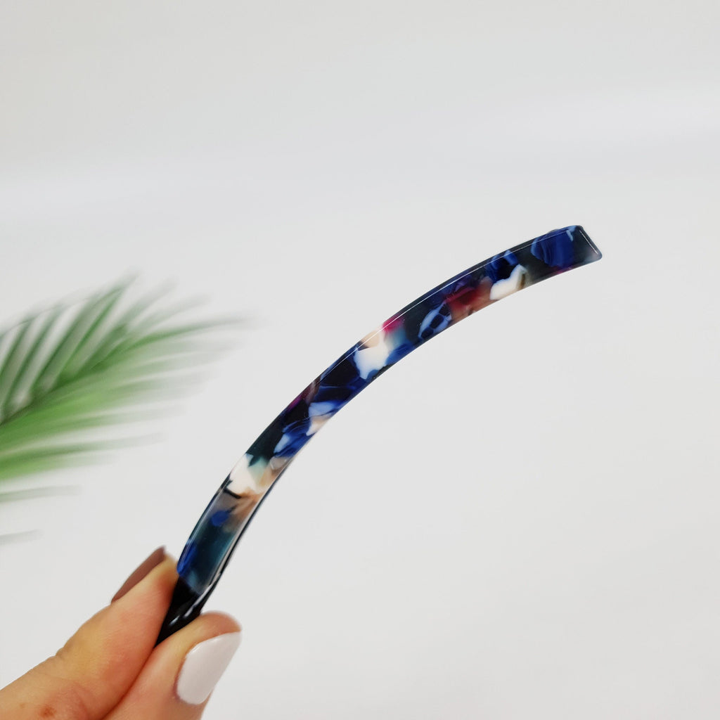 Tortoise Shell Small Slim Banana Clip / Leopard Hair Comb Barrette / Clincher Comb Hair Accessory