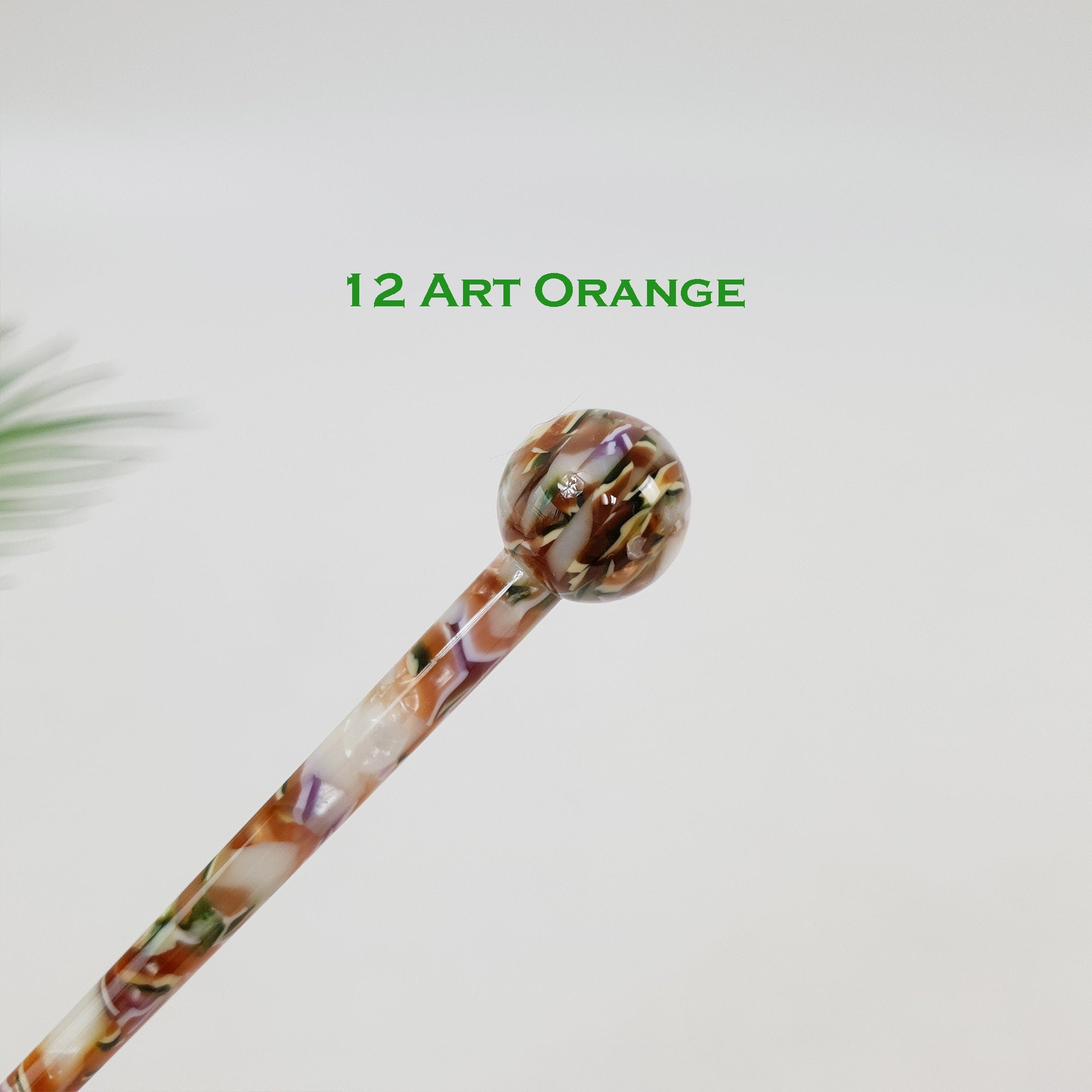 Tortoise Shell Big Bead Hair Stick (7.5 Inch) / Vintage French Hair Pin / Hair Fork for Thick Hair