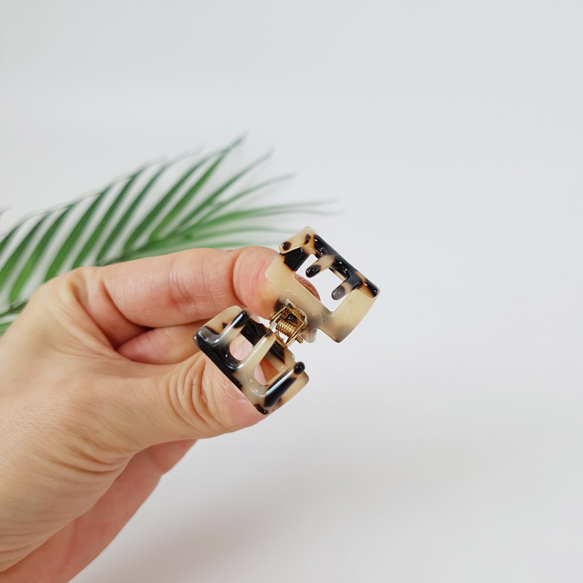 Cellulose Rectangular Extra Mini Hair Clips (0.8 Inch) / Tortoise Shell French Hair Pin / Hair Accessory for Woman