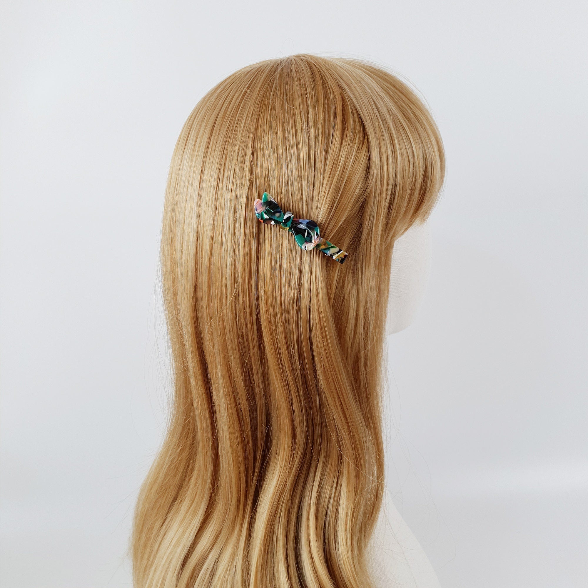Single Ribbon Hair Clips / Tortoise Shell French Hair Pin / Hair Accessory for Woman / Alligator Hair Clip