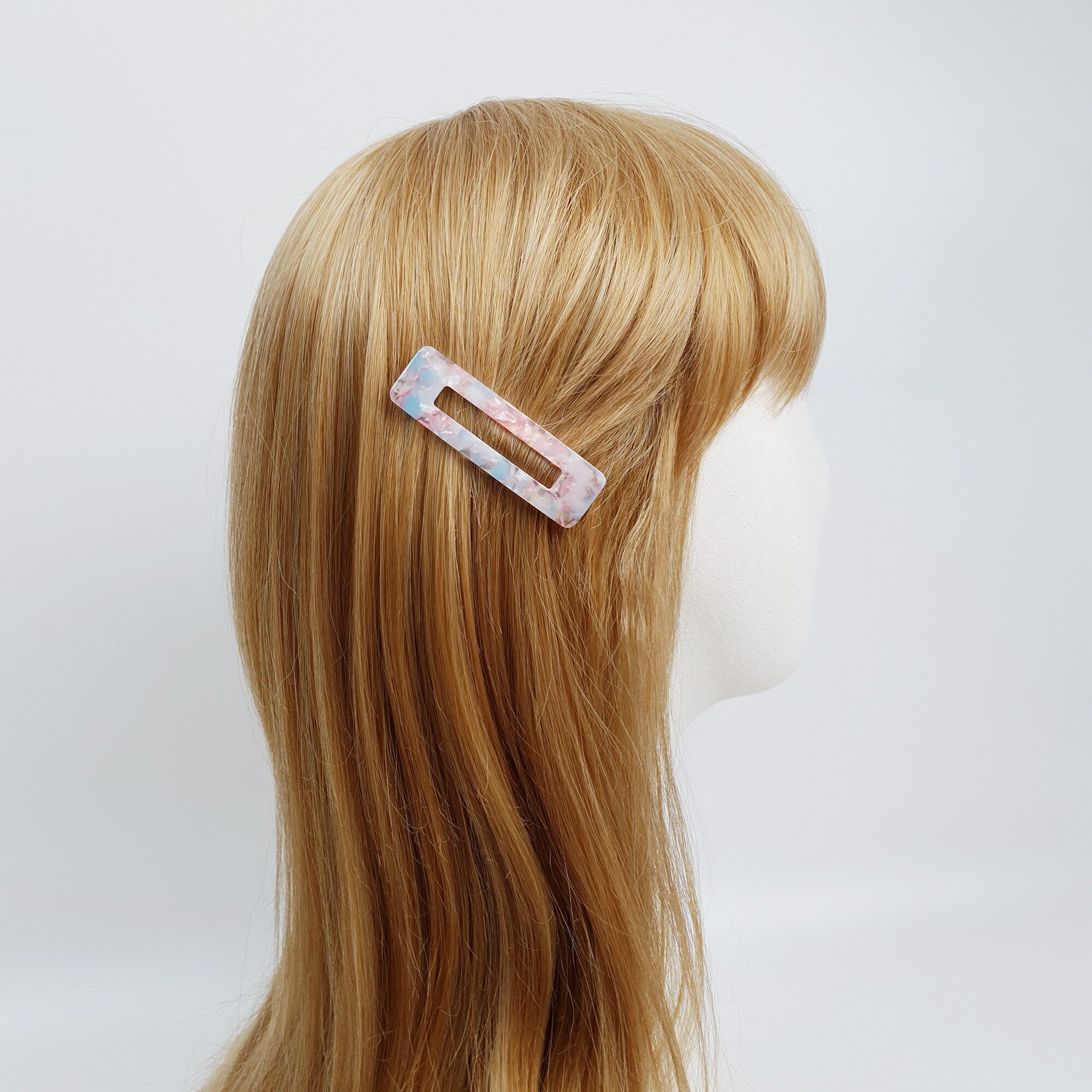 Leopard Aurora Square Snap Clip (2.6 Inch) / Tortoise Marble Hairgrip Barrette / French Hair Pin / Tic Tac Hair Clip Pin