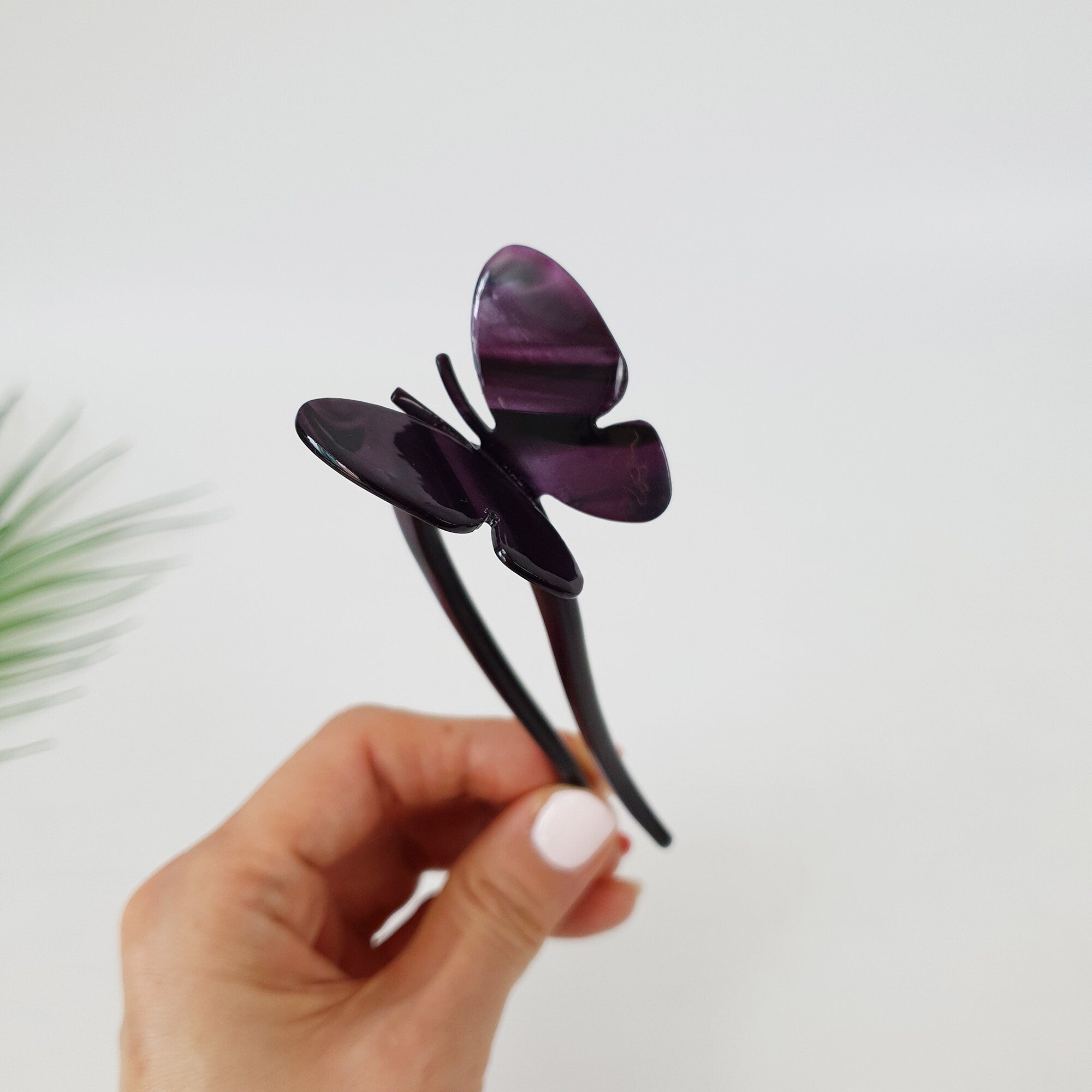 Leopard Two Color Butterfly U Shape Hair Stick (5.0 Inch) / Tortoise Marble French Hair Fork Comb / Hair Clasp for Woman