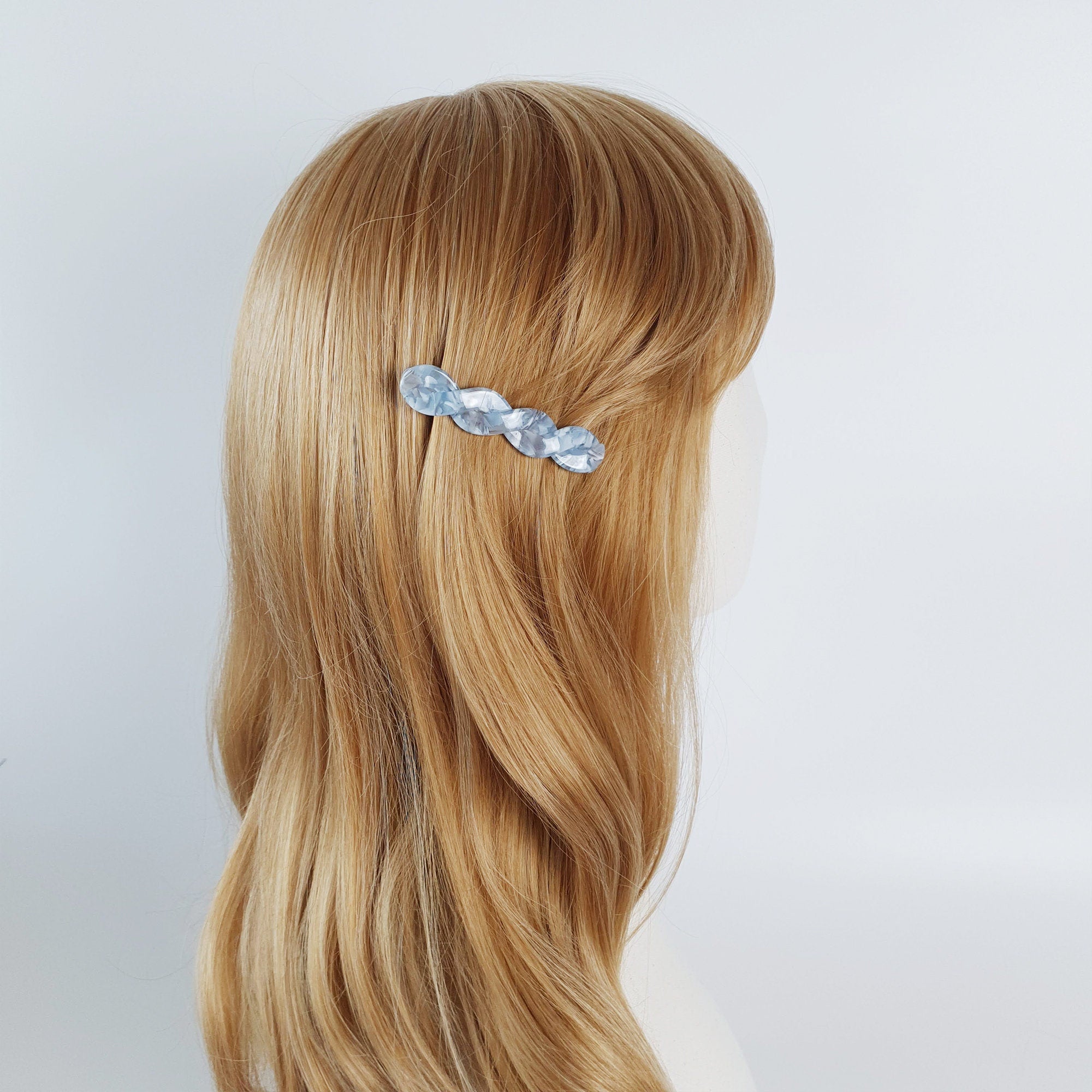 Leopard Candy Twist Hair Barrette / Tortoise Marble French Hair Pin / Hair Accessory for Woman / Automatic Hair Clip
