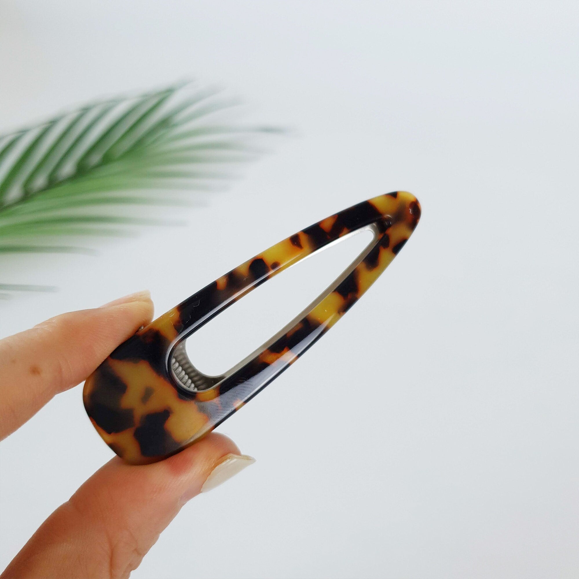 Tortoise Shell Triangle Alligator Hair Clip (3.1 Inch) / Leopard French Hair Pin / Hair Barrette for Woman
