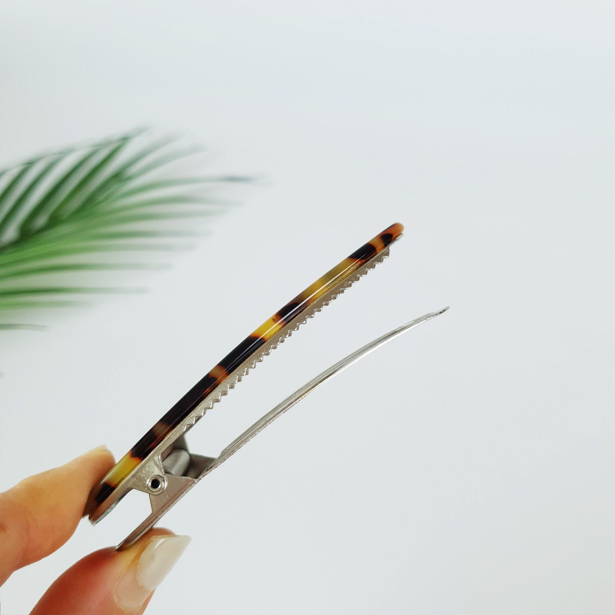 Tortoise Shell Triangle Alligator Hair Clip (3.1 Inch) / Leopard French Hair Pin / Hair Barrette for Woman