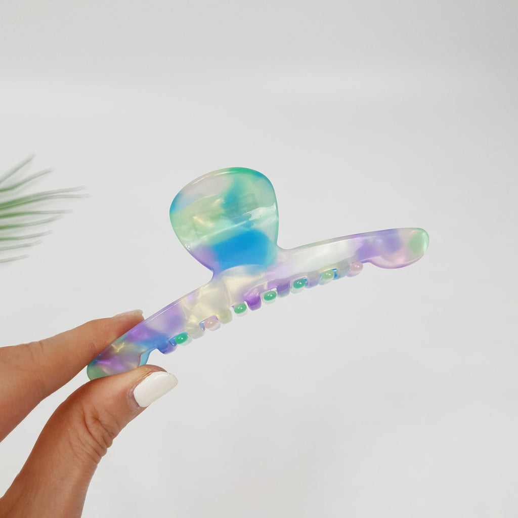 Tortoise Marble Aurora Big Size Hair Clip / Leopard French Hair Claw / Hair Barrette for Woman