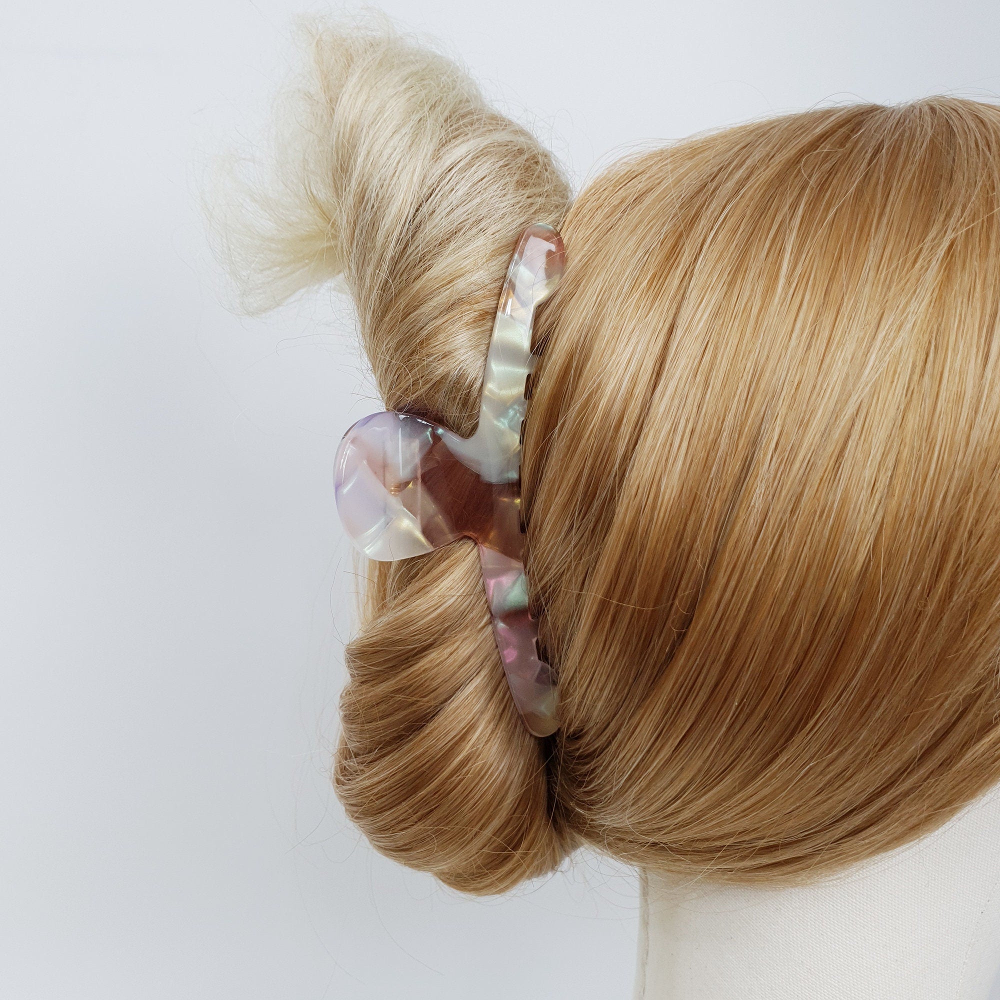 Tortoise Marble Aurora Big Size Hair Clip / Leopard French Hair Claw / Hair Barrette for Woman