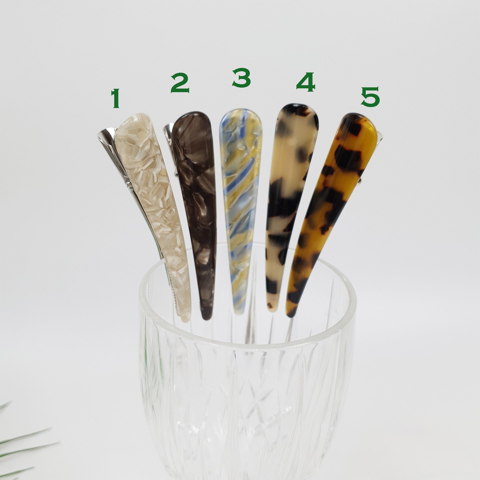 Tortoise Shell Medium Size Alligator Hair Clip (3.3 Inch) / Luxurious Cellulose Leopard French Hair Clip / Hair Accessory for Woman