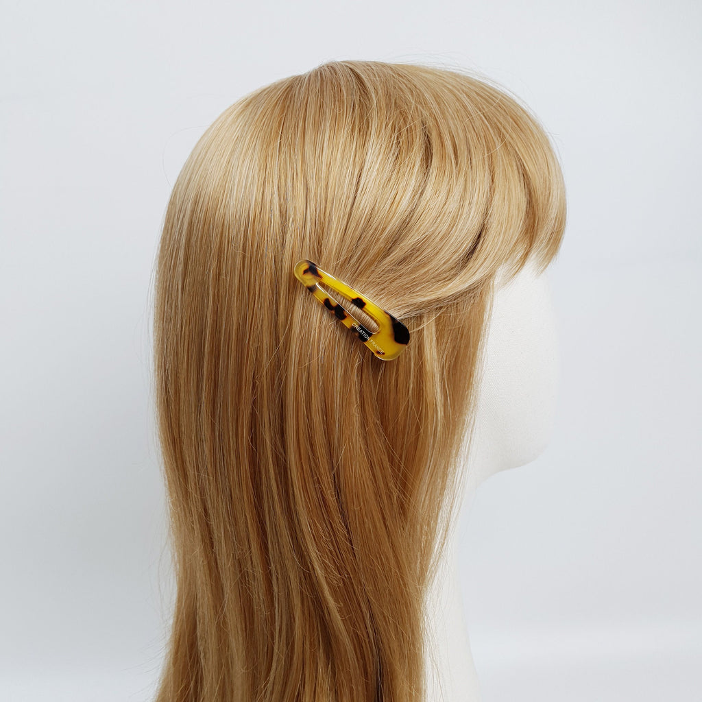 Leopard Aurora Triangle Snap Clip (2.2 Inch) / Tortoise Marble Hairgrip Barrette / French Hair Pin / Tic Tac Hair Clip Pin