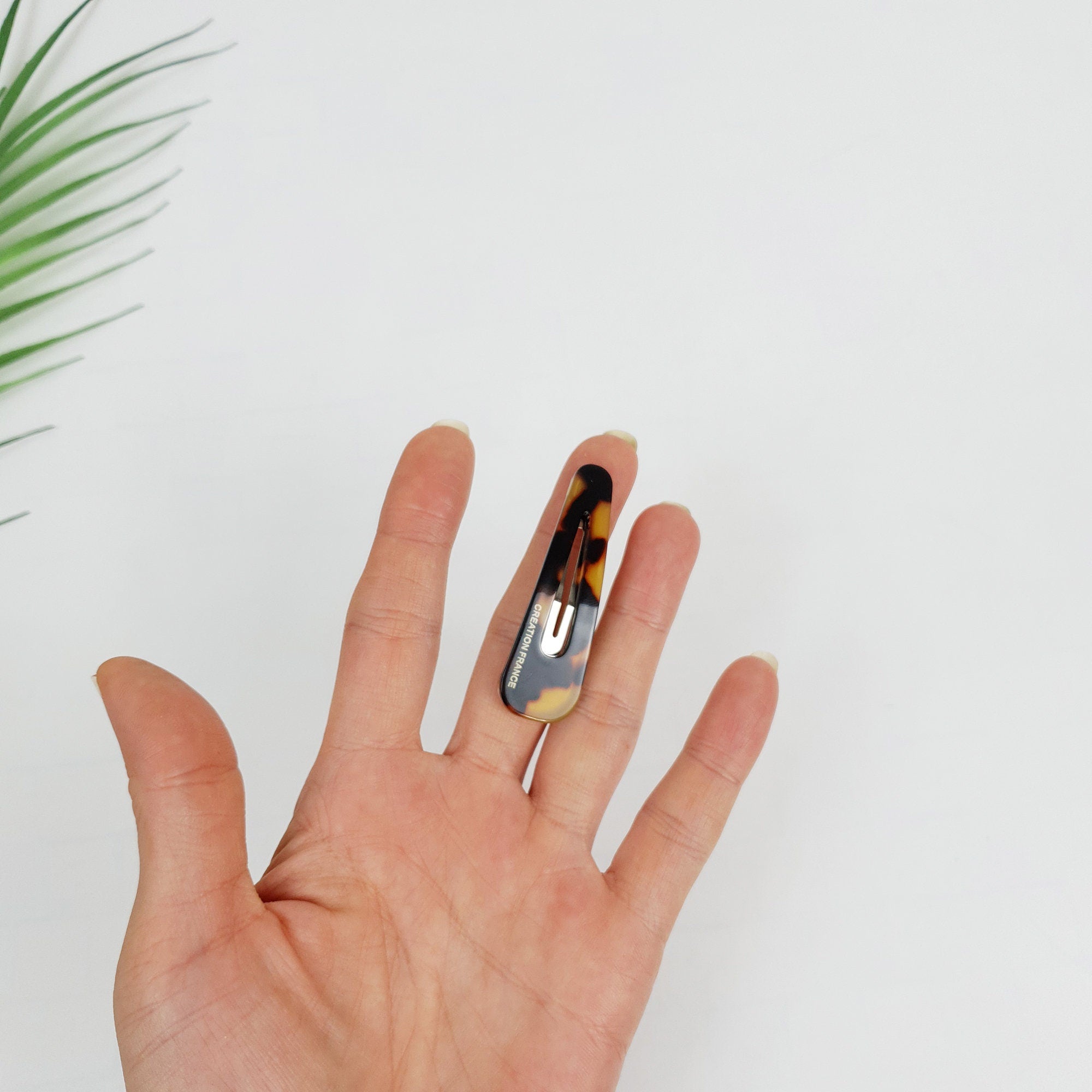 Leopard Aurora Triangle Snap Clip (2.2 Inch) / Tortoise Marble Hairgrip Barrette / French Hair Pin / Tic Tac Hair Clip Pin