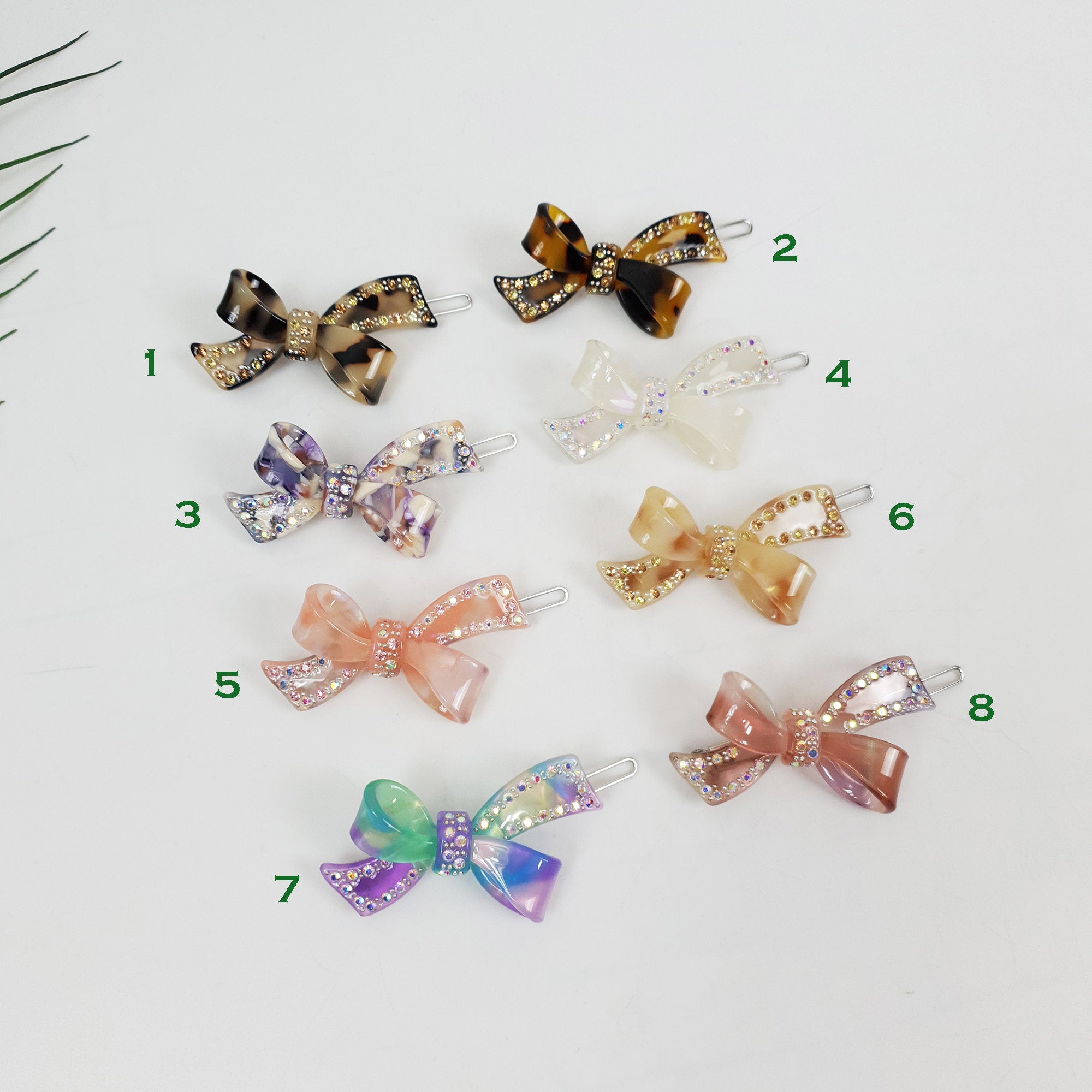 Leopard Aurora Cubic Double Ribbon Bobby Pin (2.8 Inch) / Vintage French Hair Pin / Hair Accessory for Woman / Bow Barrette