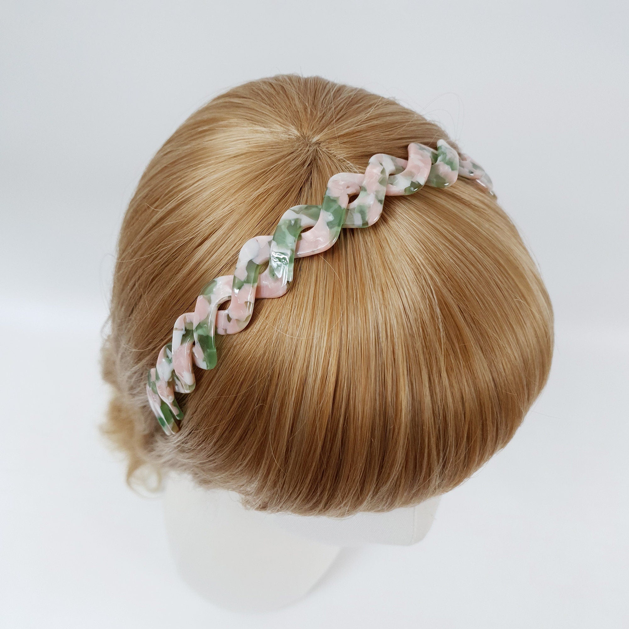 Tortoise Shell Twist Thin Headband / Leopard Olive Peach Headband / Hair Accessory for Woman / Twisted Headband