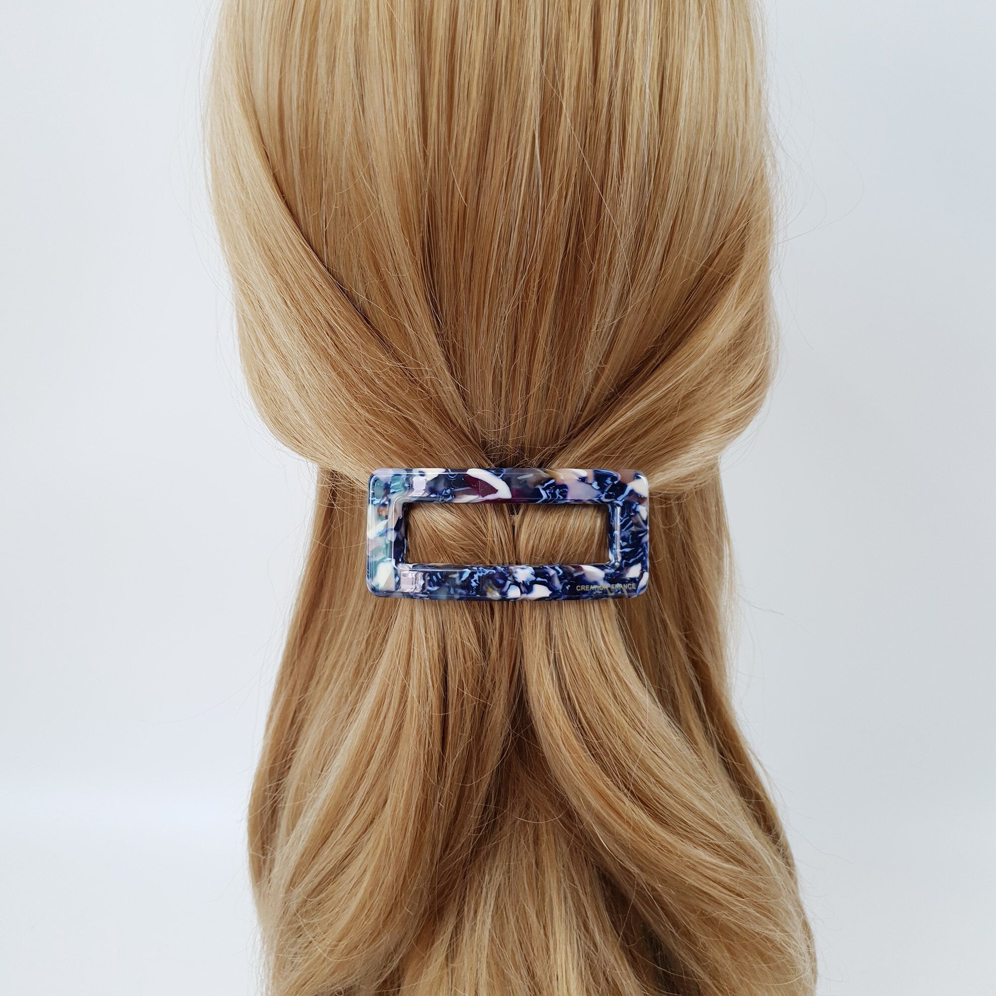 Leopard Square Buckle Hair Barrette / Tortoise Marble French Hair Pin / Hair Accessory for Woman / Automatic Hair Clip