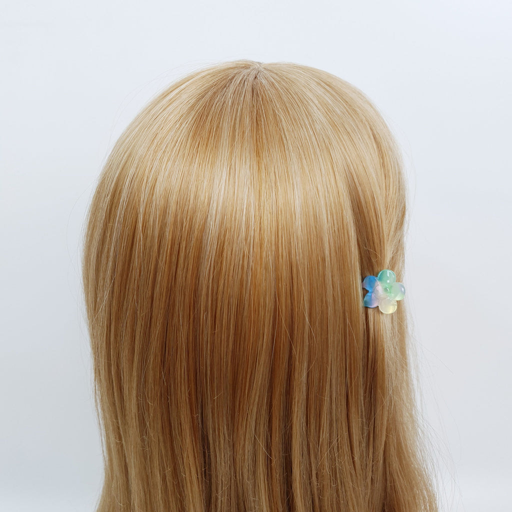 Cute Flower Extra Mini Hair Clips (0.8 Inch) / Tortoise Shell Tiny French Hair Pin / Hair Barrette for Woman