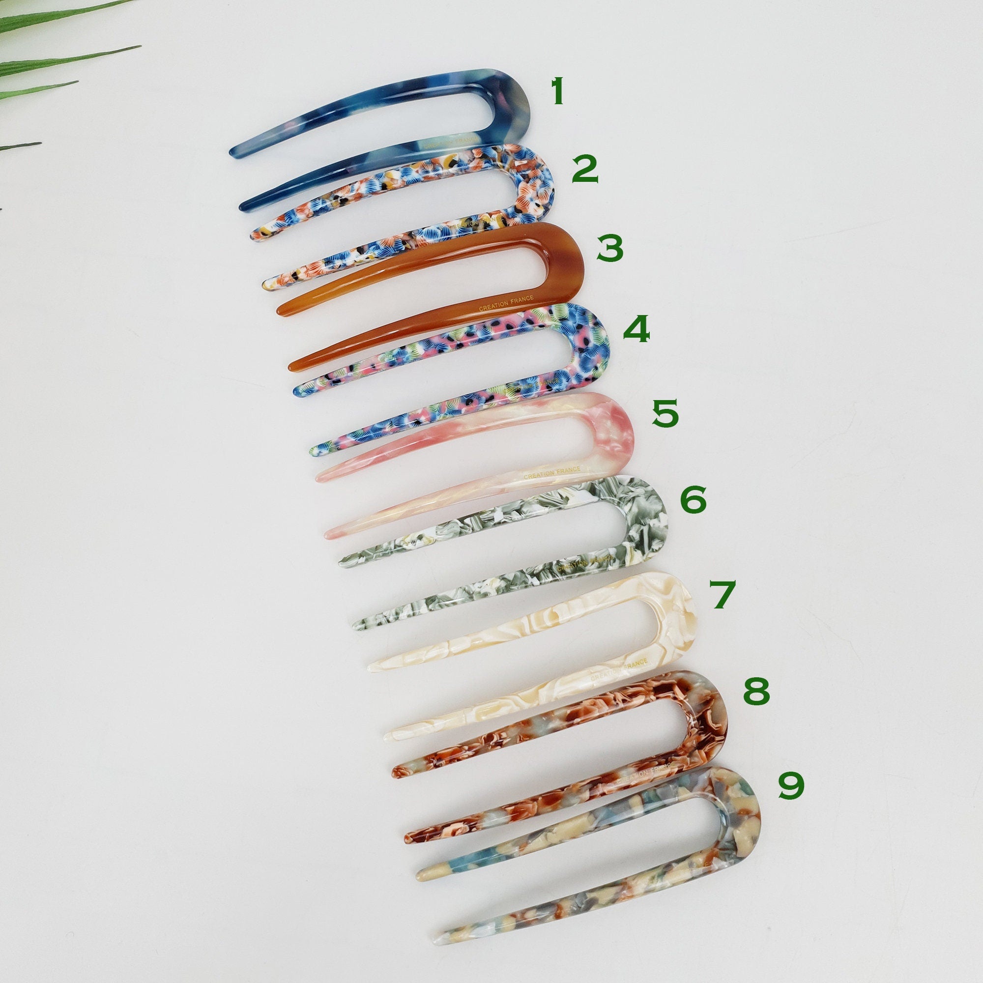 Straight Line U Shape Hair Stick / Tortoise Shell French Hair Pin / Hair Fork for Woman