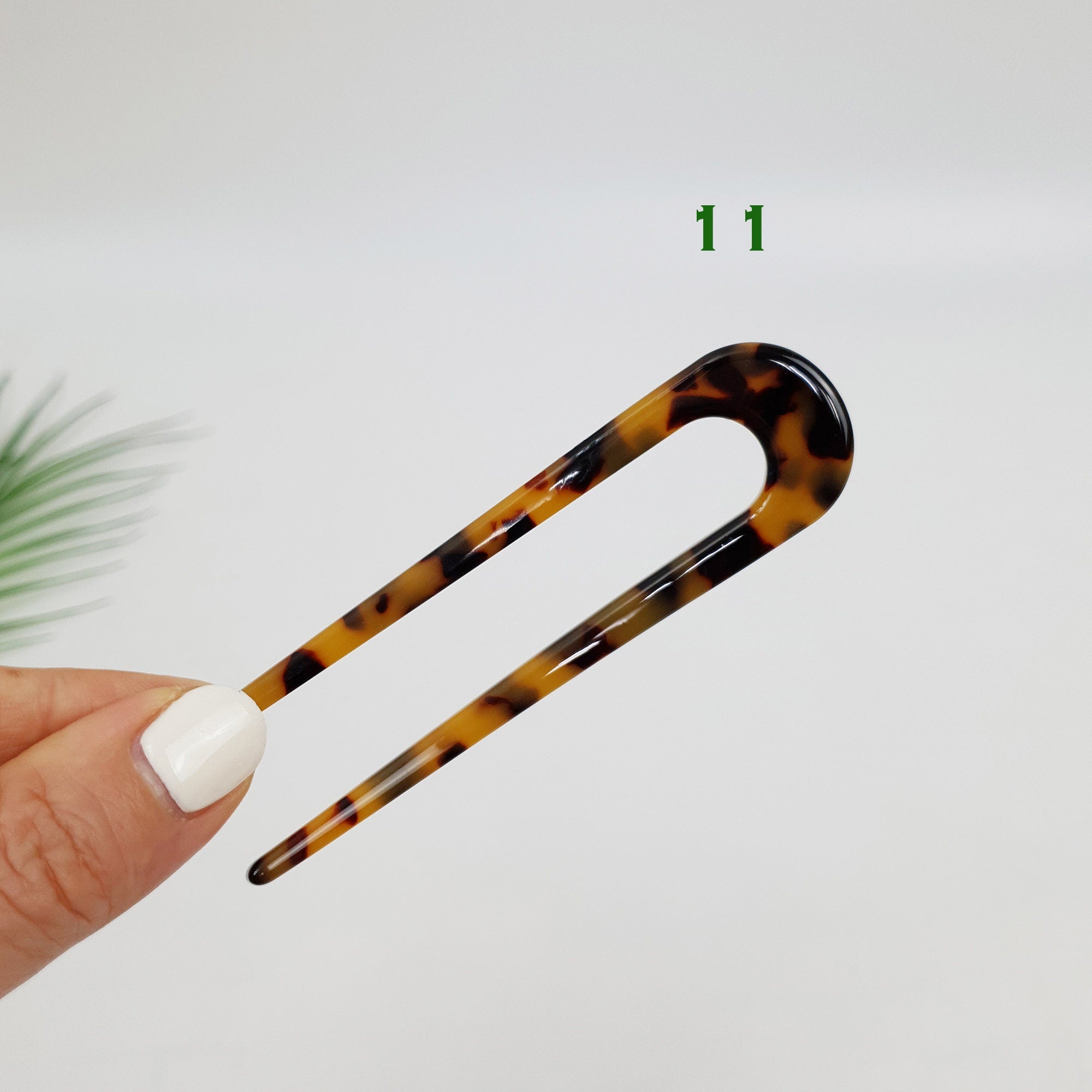 Straight Line U Shape Hair Stick / Tortoise Shell French Hair Pin / Hair Fork for Woman