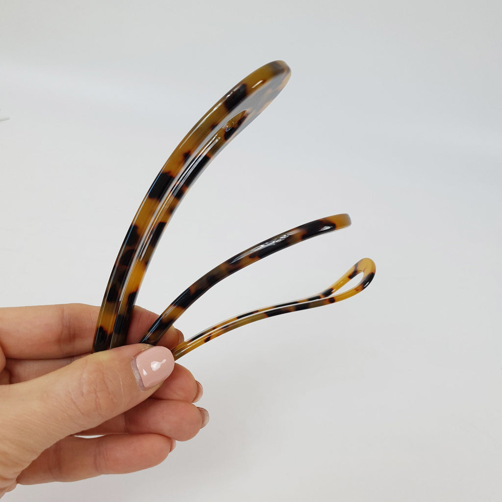 Tortoise Shell U Shape Hair Stick / Leopard French Hair Pin / Hair Fork for Thick Hair / Hair Clasp for Woman
