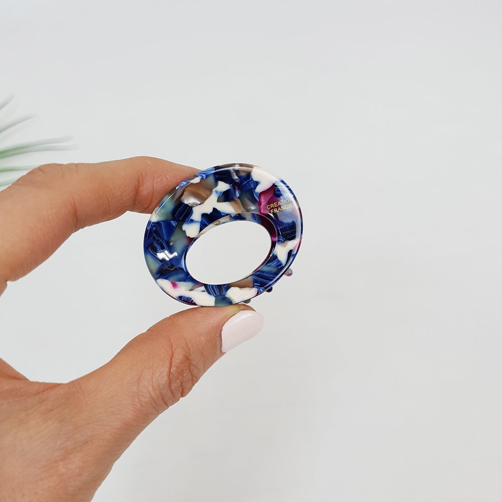 Oval Ring Mini Hair Clips / Tortoise Shell Small French Hair Pin / Hair Barrette for Woman / Mini Claw Clip for Girls