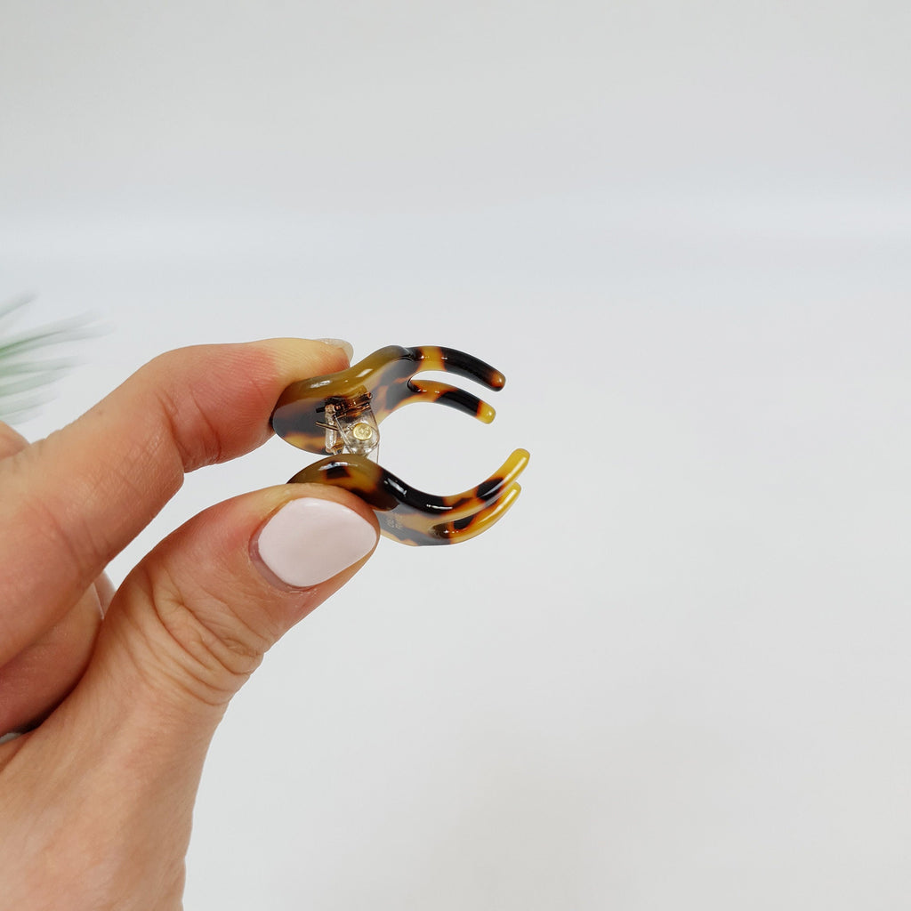 Bean Mini Claw Clip / Tortoise Shell Small French Hair Pin / Hair Barrette for Woman / Hair Accessory for Girl