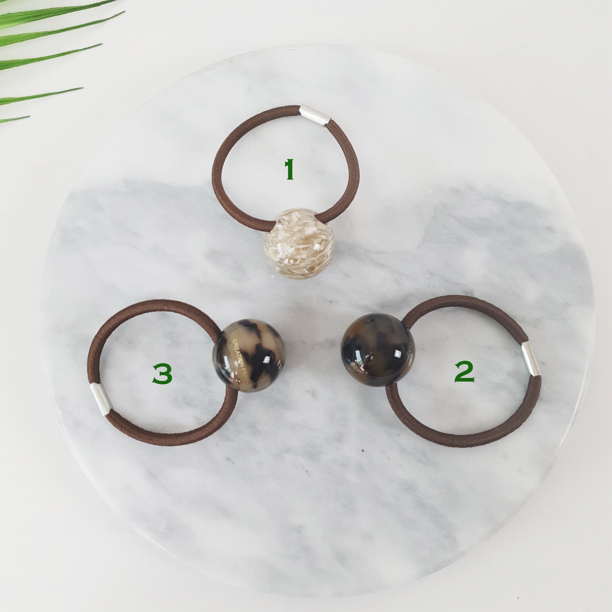 Leopard Big Bead Cube Square Hair Tie / Tortoise Marble Ponytail Holder / Hair Accessory for Woman / French Hair Pin / Hair Scrunchy