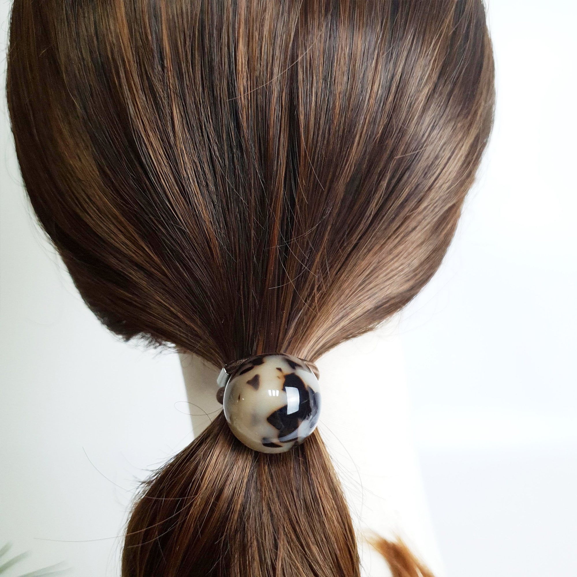 Leopard Big Bead Cube Square Hair Tie / Tortoise Marble Ponytail Holder / Hair Accessory for Woman / French Hair Pin / Hair Scrunchy