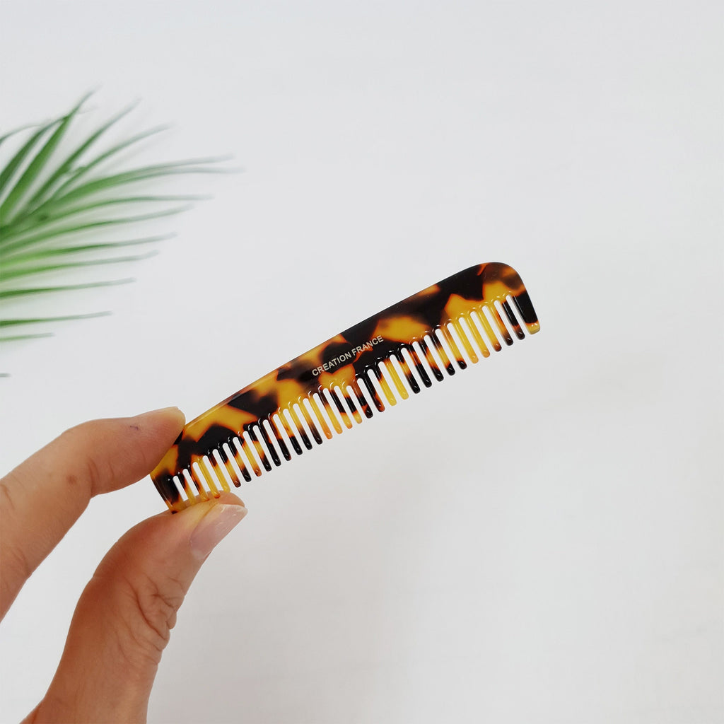 Tortoise Marble Small 3.5 Inch Hair Comb / Curly Hair Comb Hair Brush / Hair Accessory for Woman