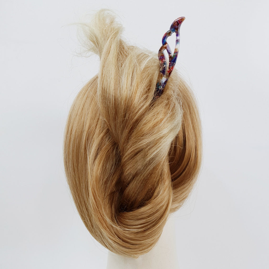 Tortoise Shell Antique Hair Stick / Vintage French Hair Pin / Hair Fork for Thick Hair