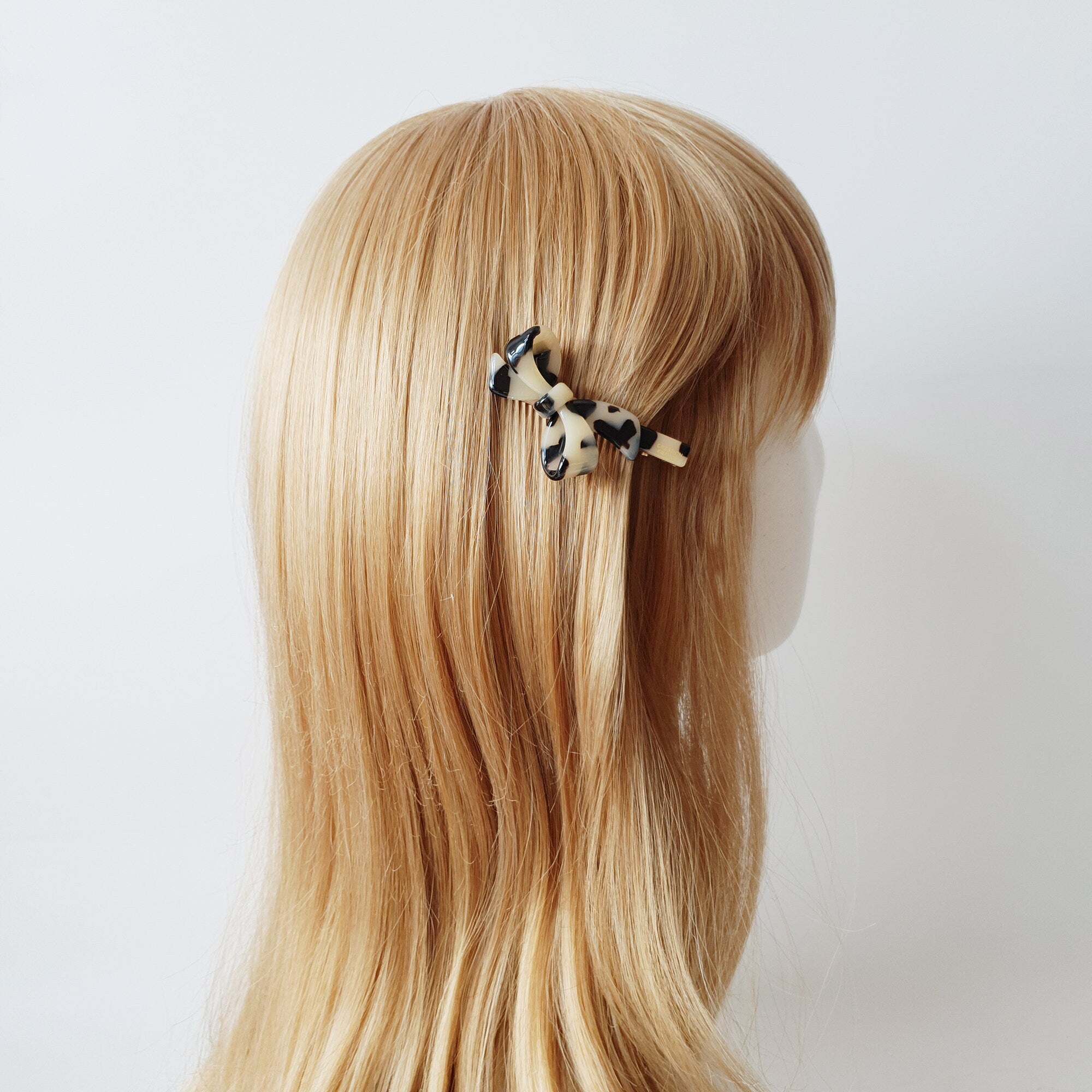 Double Ribbon Hair Claw Clip / Tortoise Shell French Hair Pin / Hair Accessory for Woman / Alligator Hair Clip for Girl