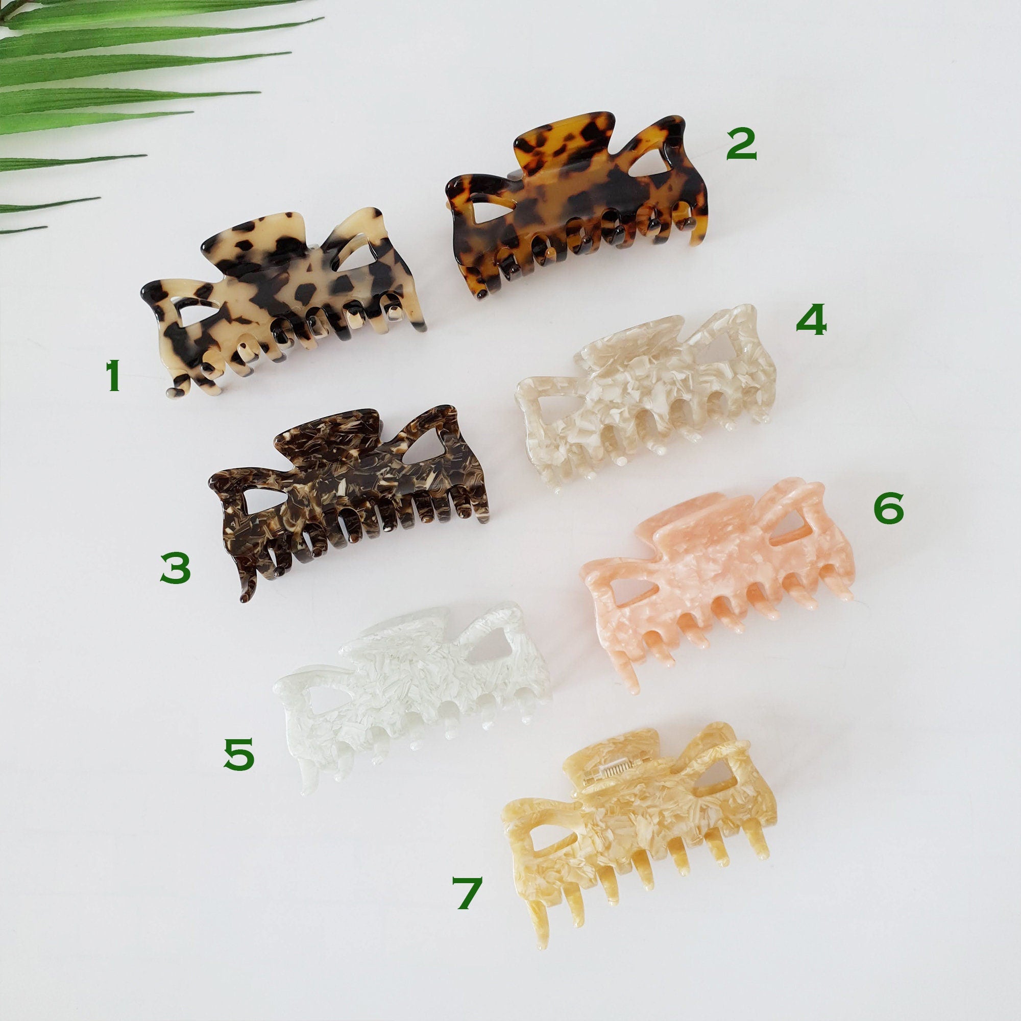 Tortoise Marble Fashionable Linda Hair Clip 3.3 Inch Medium Size/ Luxurious French Hair Clip / Hair Claw for Woman