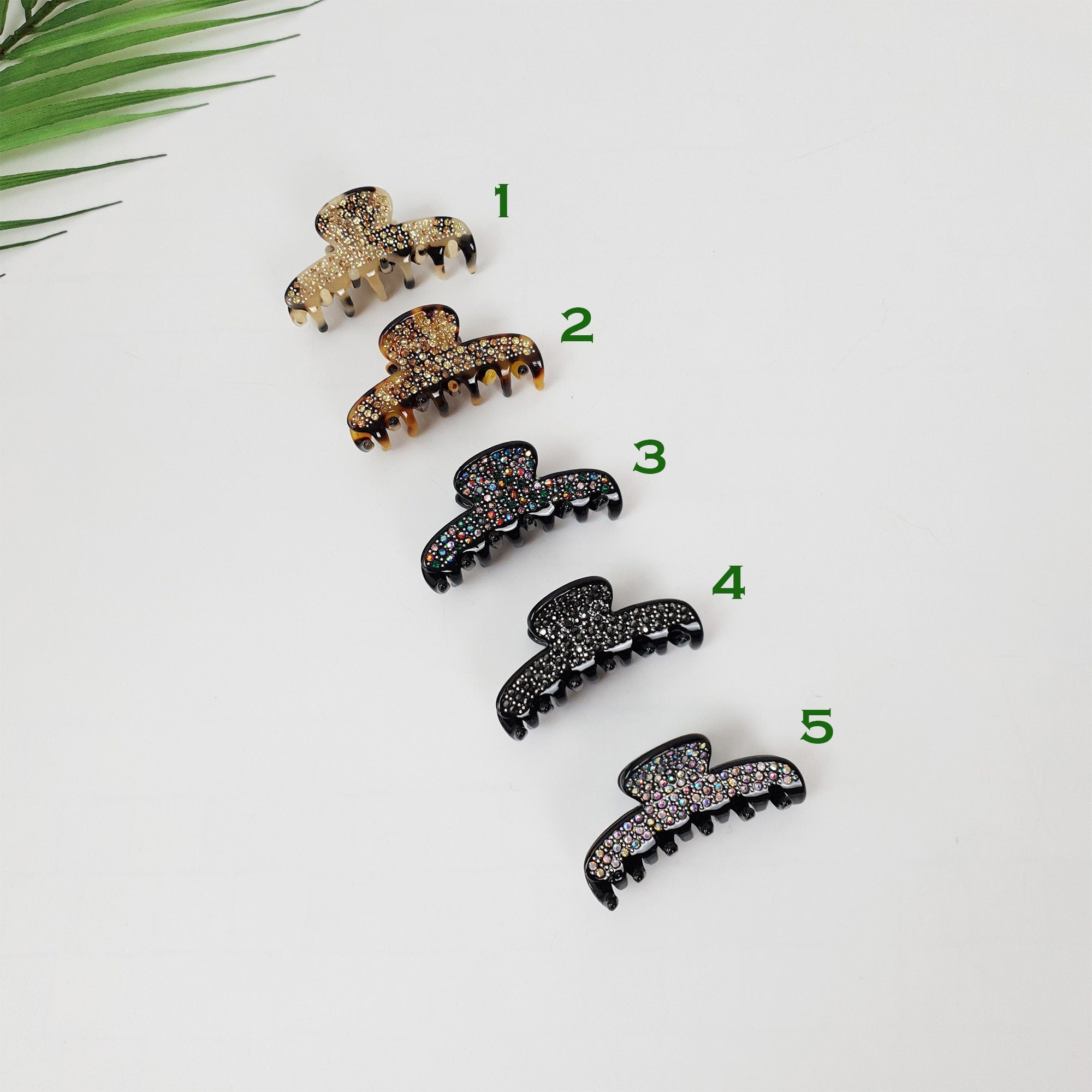 Luxurious French Hair Pin with Cubic / Small Hair Claw Clip / Leopard French Barrette / Hair Accessory for Woman