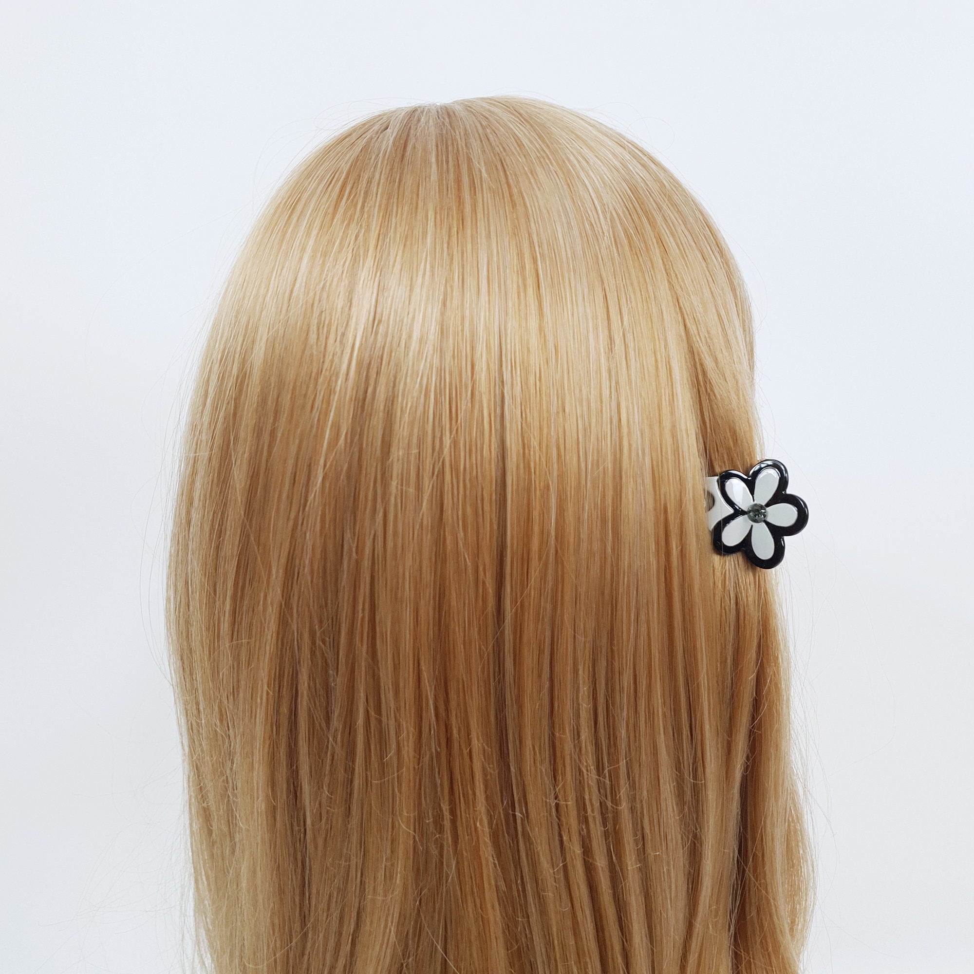 Flower Hair Clips with Cubic (1.2 Inch) / Cute French Hair Pin / Floral Hair Clip / French Barrette for Woman
