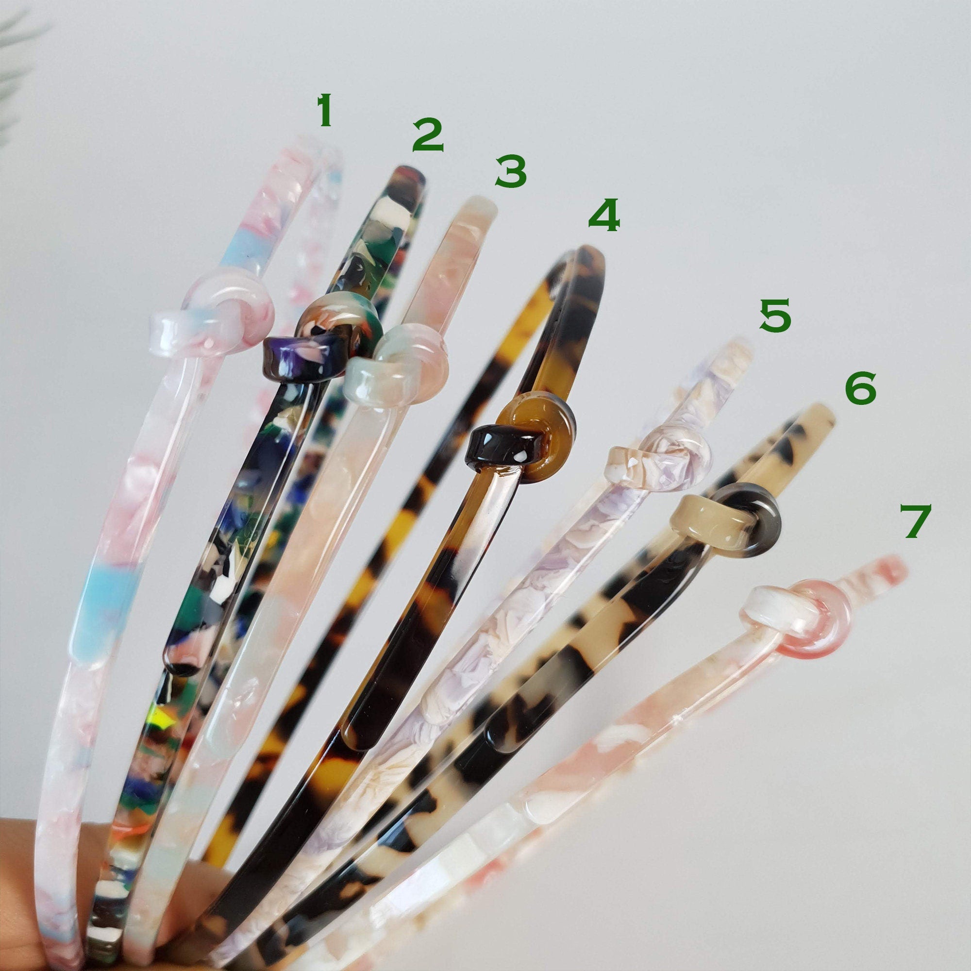 Tortoise Shell Daily Leopard Thin Twist Headband / Luxurious French Hair Pin / Hair Accessory for Woman / Ribbon Thin Headband