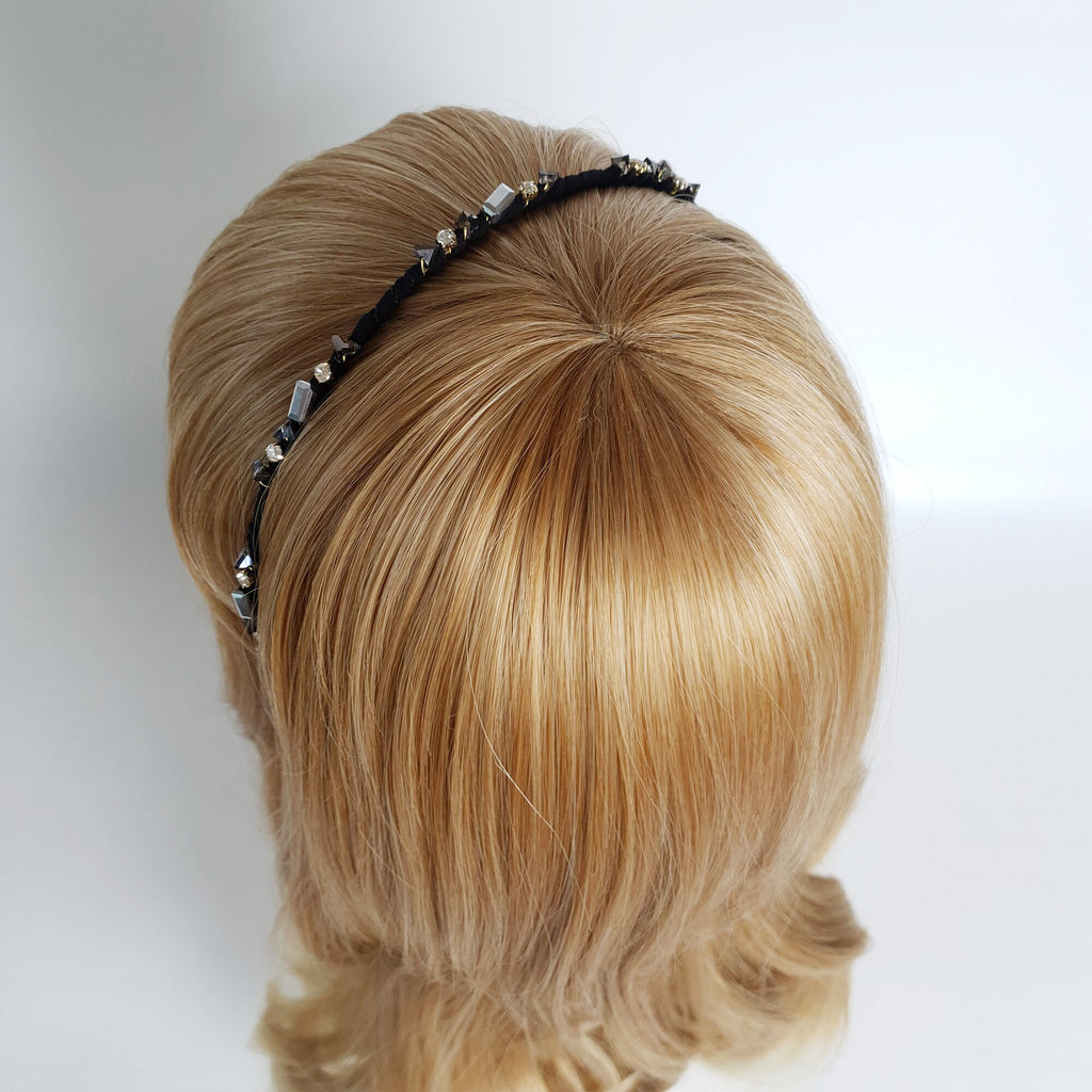 Diana Thin Headband with Crystal / Vintage Style Colorful Head Piece / Hair Accessory for Woman / Crystal Headband