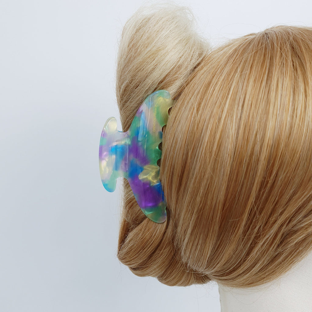 Leopard Aurora Half Moon Hair Clip (3.7 Inch) / Tortoise Shell French Hair Pin / Hair Barrette for Woman / Large Hair Clip