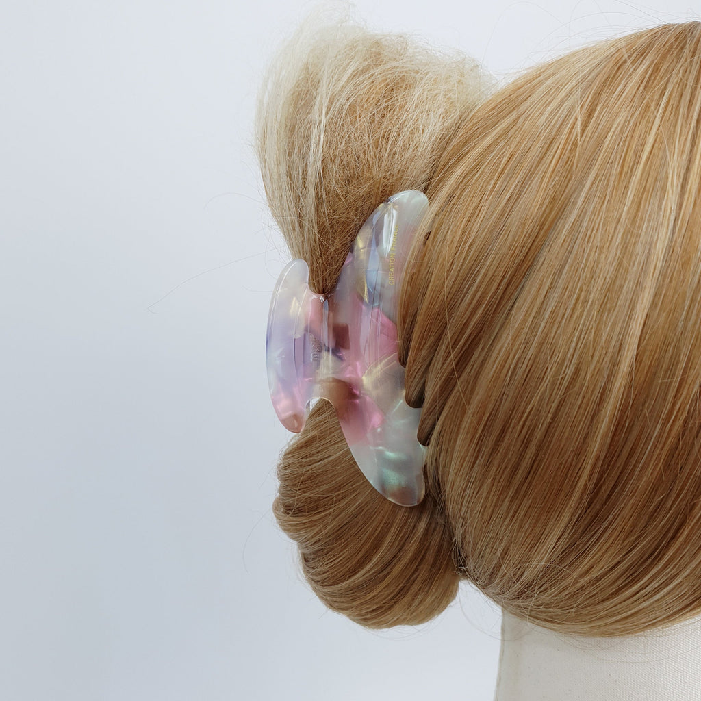 Leopard Aurora Half Moon Hair Clip (3.7 Inch) / Tortoise Shell French Hair Pin / Hair Barrette for Woman / Large Hair Clip