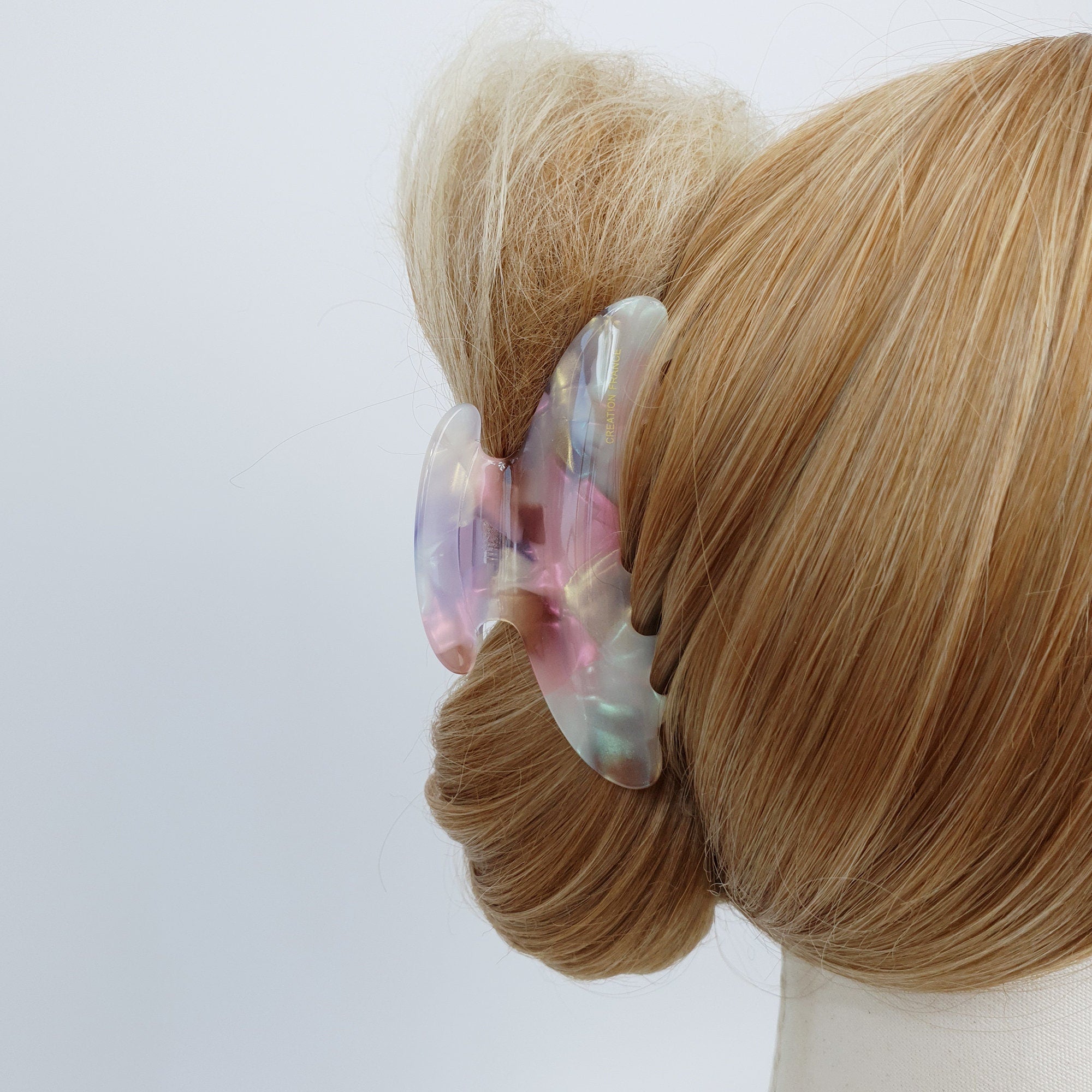 Leopard Aurora Half Moon Hair Clip (3.7 Inch) / Tortoise Shell French Hair Pin / Hair Barrette for Woman / Large Hair Clip