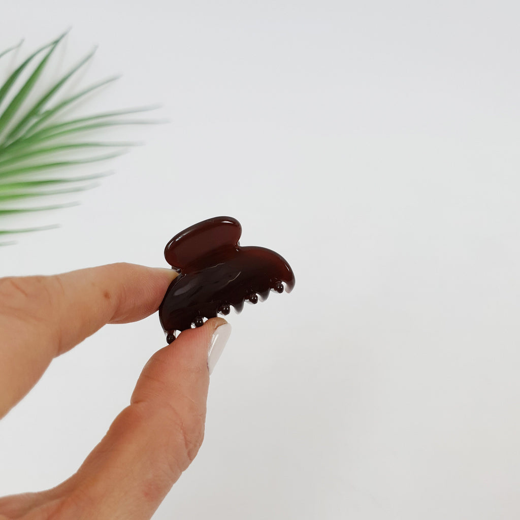 Pure Color Half Moon Mini Hair Clips / Marble Small French Hair Pin / Hair Barrette for Woman / Hair Claw Clip for Girls