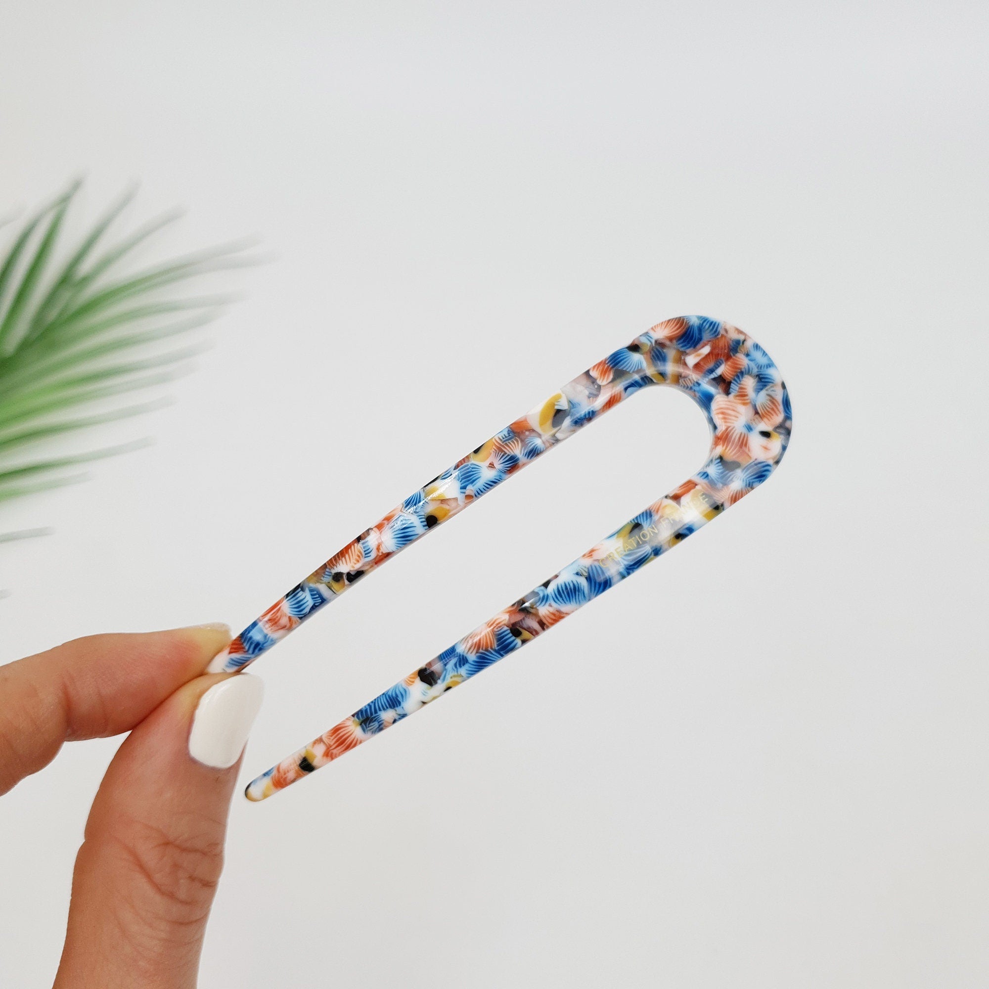Straight Line U Shape Hair Stick / Tortoise Shell French Hair Pin / Hair Fork for Woman
