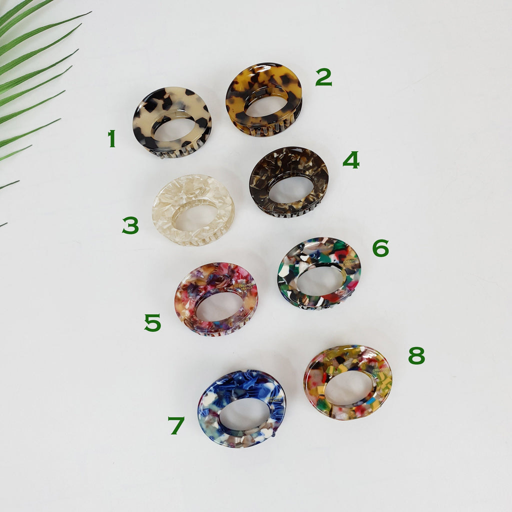 Oval Ring Mini Hair Clips / Tortoise Shell Small French Hair Pin / Hair Barrette for Woman / Mini Claw Clip for Girls