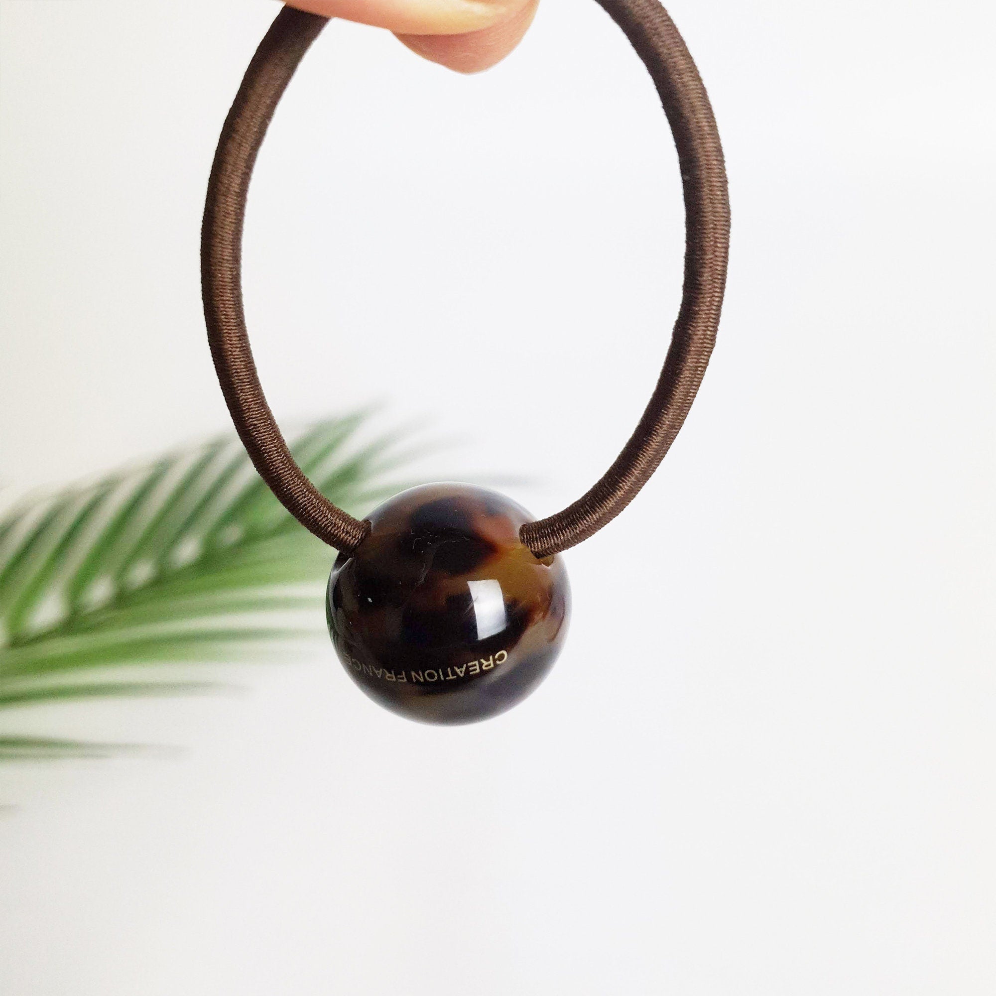 Leopard Big Bead Cube Square Hair Tie / Tortoise Marble Ponytail Holder / Hair Accessory for Woman / French Hair Pin / Hair Scrunchy