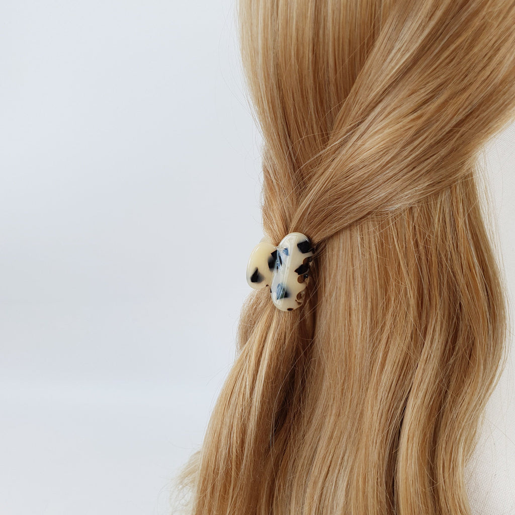 Leopard Round Small Hair Clips (1.6 Inch) / Tortoise Shell Mini French Hair Pin / Hair Barrette for Woman