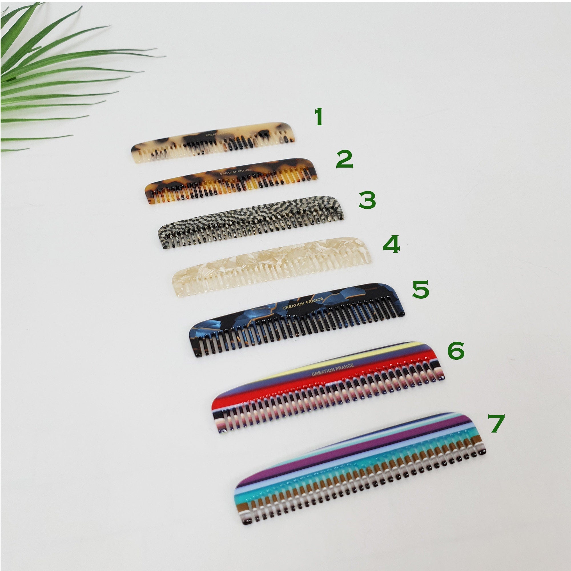 Tortoise Marble Small 3.5 Inch Hair Comb / Curly Hair Comb Hair Brush / Hair Accessory for Woman