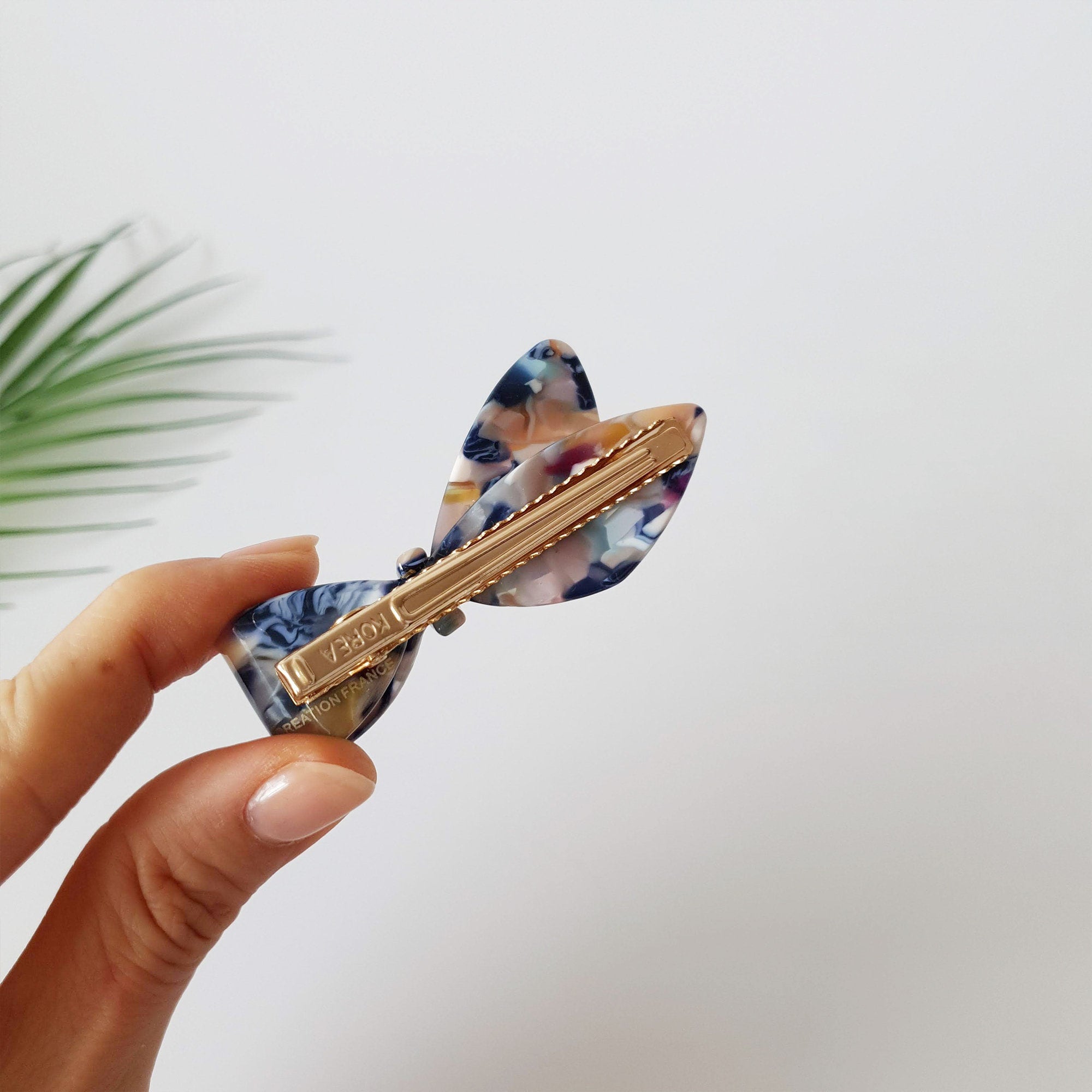 Scarf Ribbon Hair Clip / Tortoise Shell French Hair Pin / Hair Accessory for Woman / French Barrette