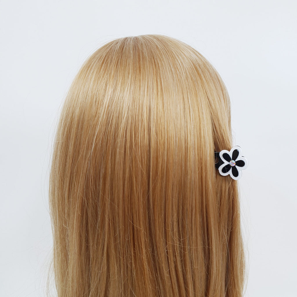 Flower Hair Clips with Cubic (1.2 Inch) / Cute French Hair Pin / Floral Hair Clip / French Barrette for Woman