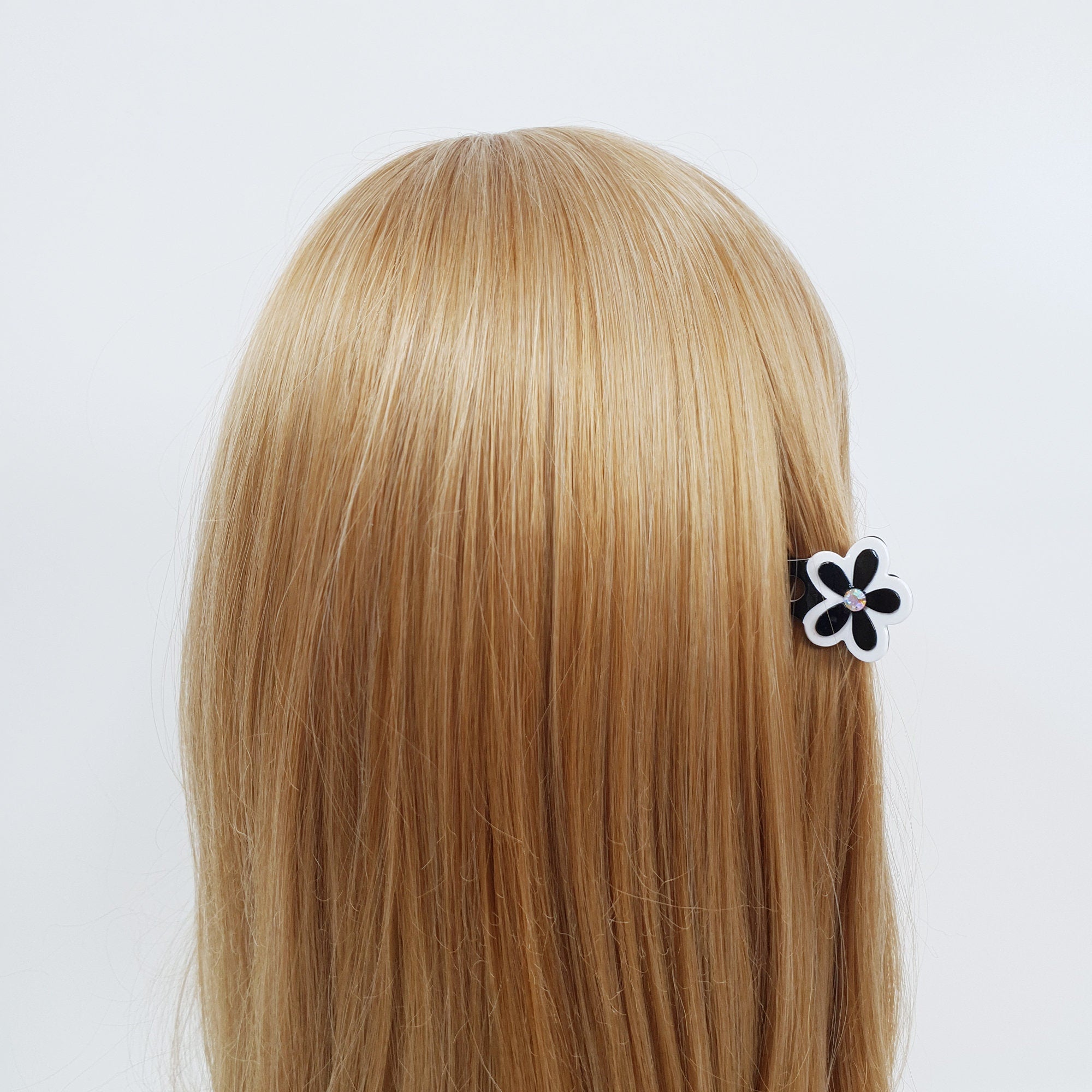 Flower Hair Clips with Cubic (1.2 Inch) / Cute French Hair Pin / Floral Hair Clip / French Barrette for Woman