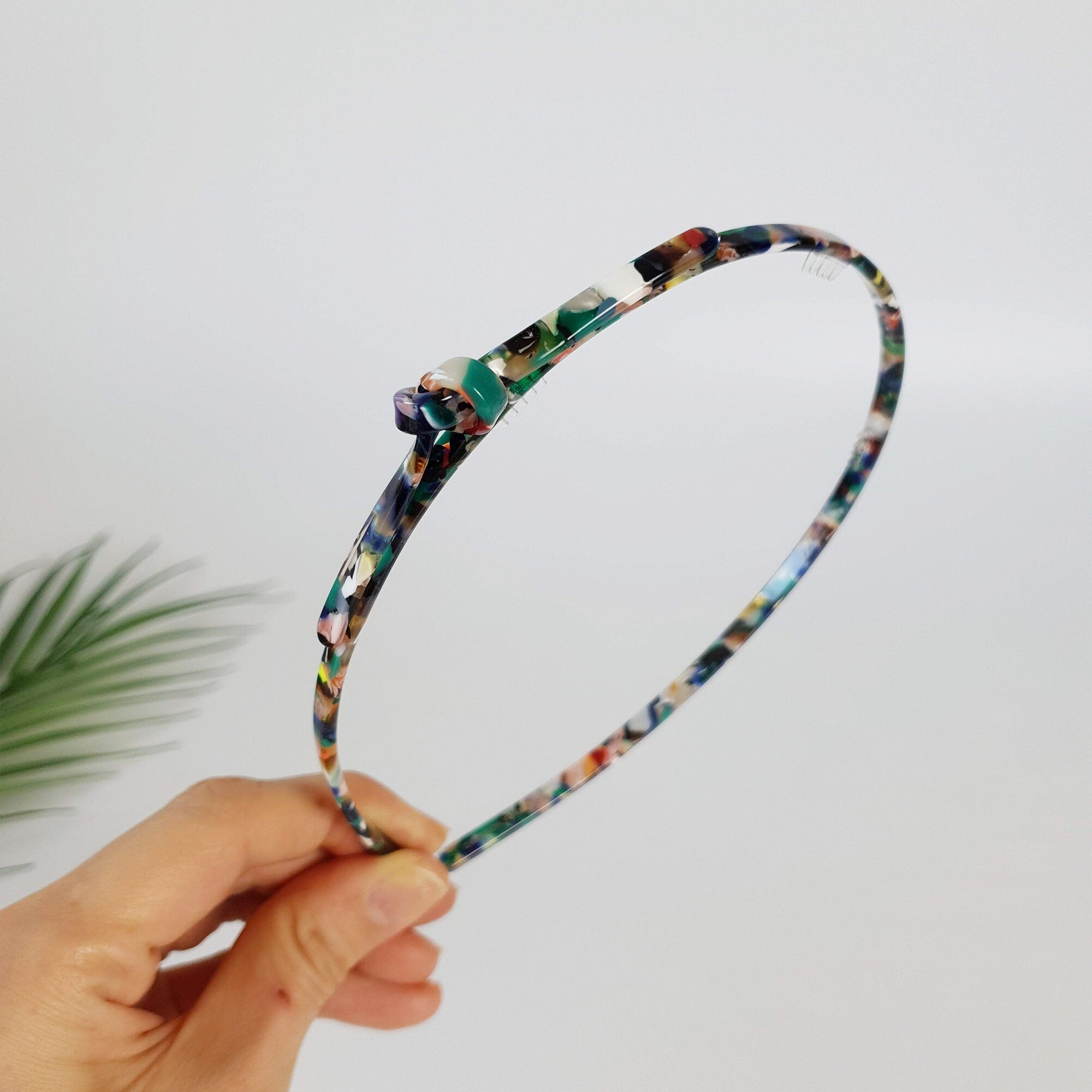 Tortoise Shell Daily Leopard Thin Twist Headband / Luxurious French Hair Pin / Hair Accessory for Woman / Ribbon Thin Headband