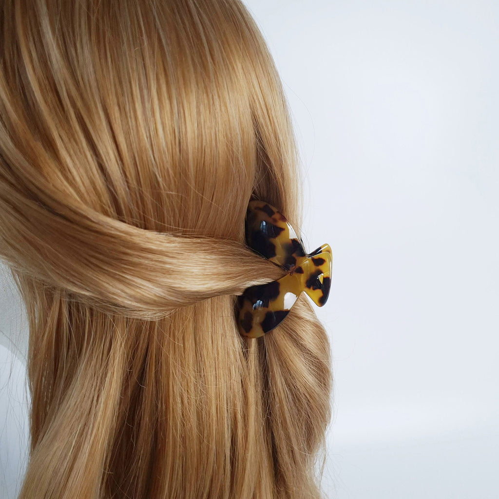 Leopard Heart Shape Medium Size Hair Clip / Tortoise Marble French Hair Pin / Hair Barrette for Woman