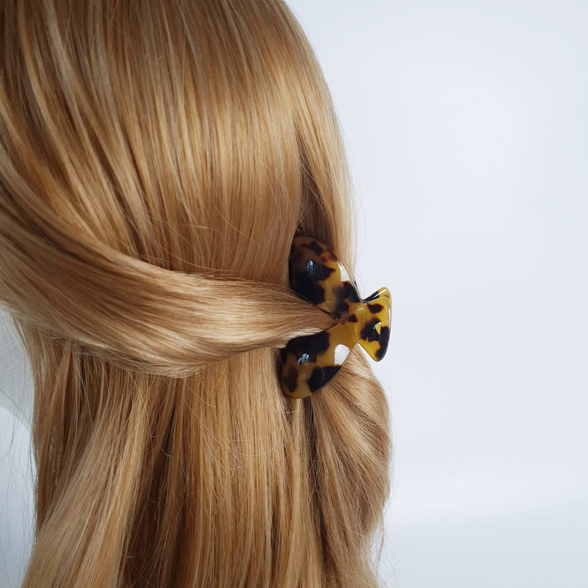 Leopard Heart Shape Medium Size Hair Clip / Tortoise Marble French Hair Pin / Hair Barrette for Woman