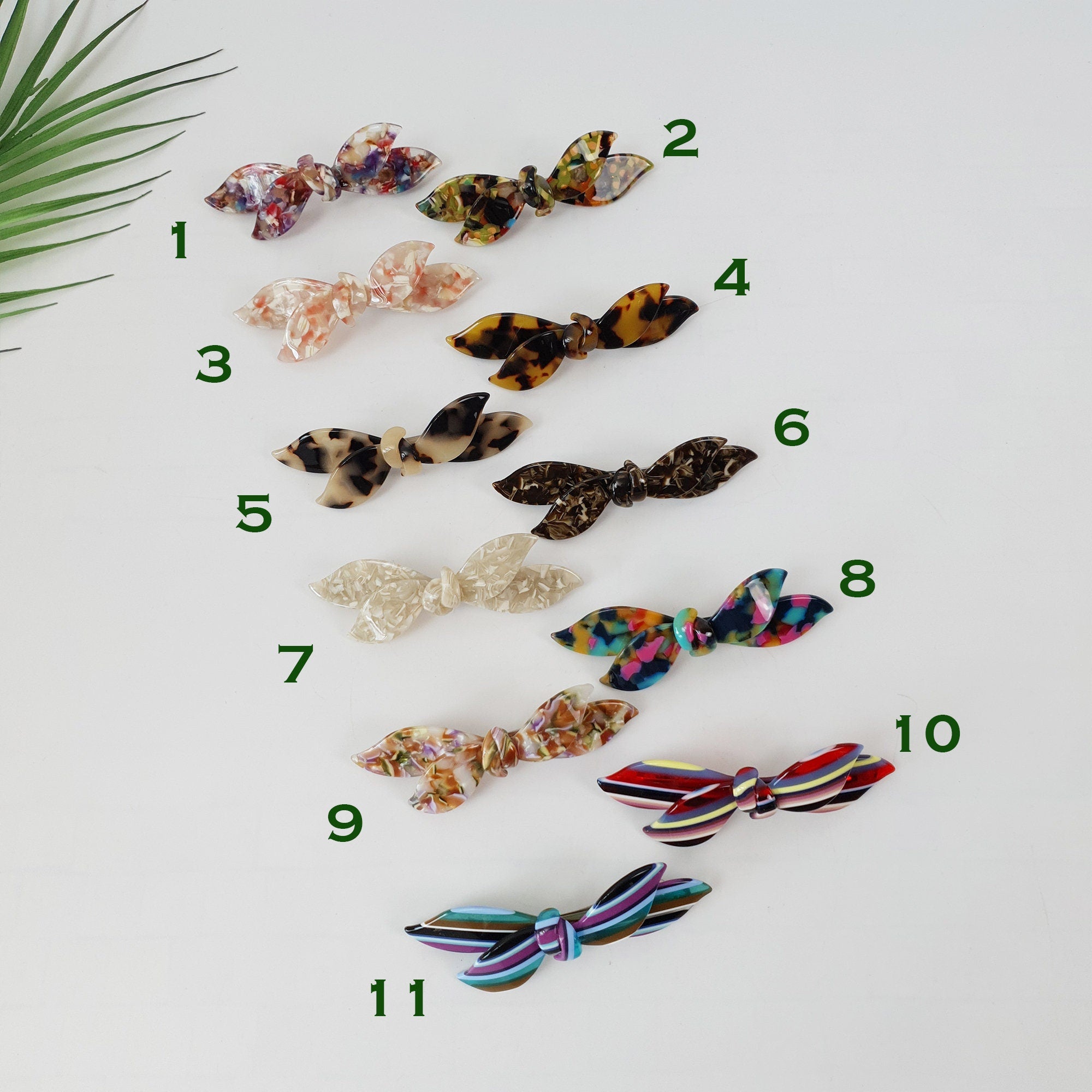 Leopard Double Wave Ribbon Hair Barrette / Tortoise Marble French Hair Pin / Hair Accessory for Woman / Automatic Hair Clip