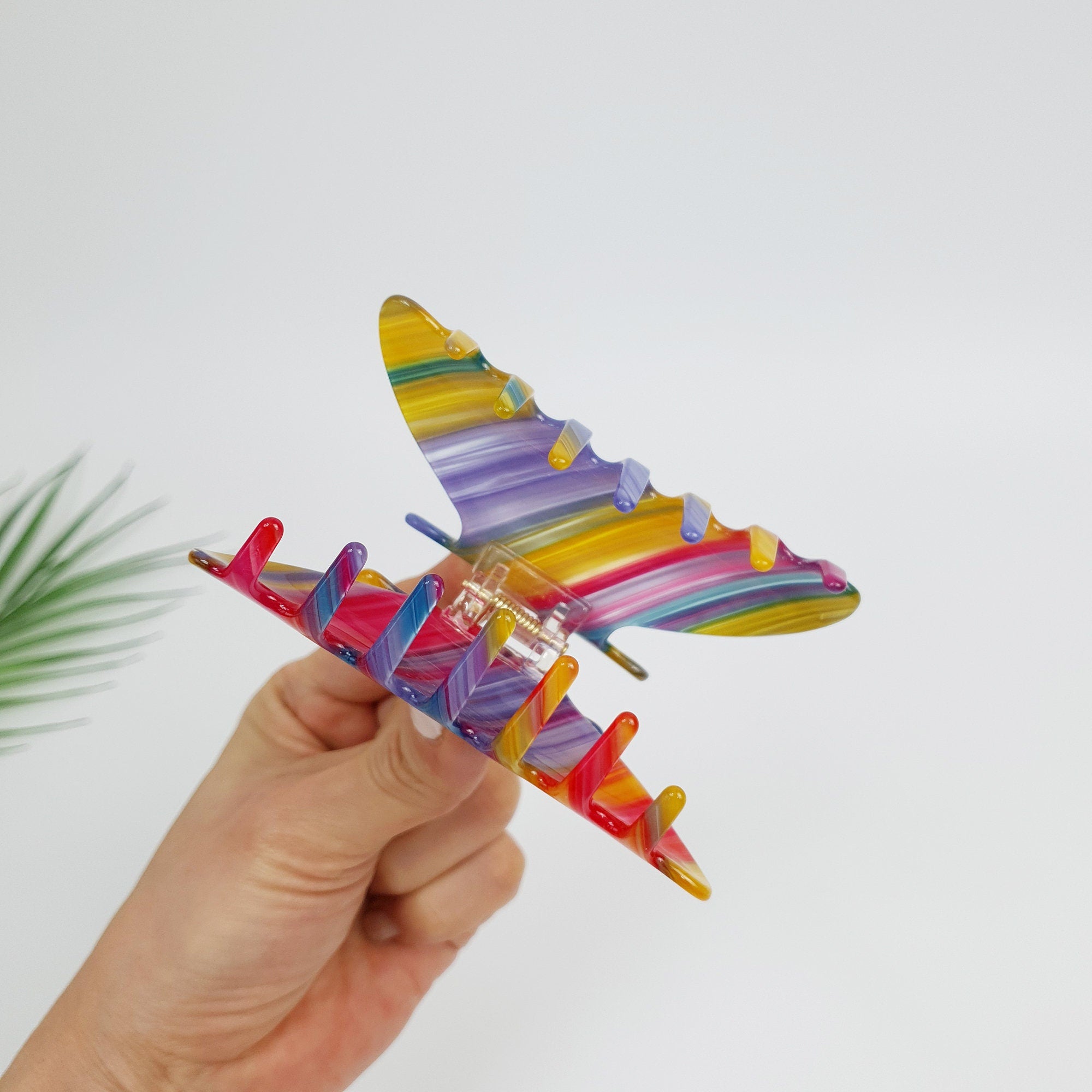 Leopard Aurora Half Moon Hair Clip (3.7 Inch) / Tortoise Shell French Hair Pin / Hair Barrette for Woman / Large Hair Clip